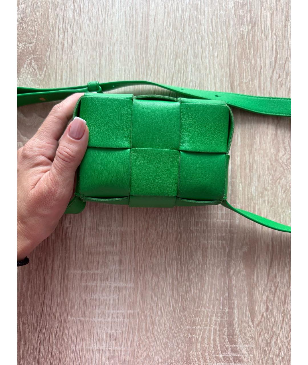 BOTTEGA VENETA Зеленая кожаная сумка через плечо, фото 3