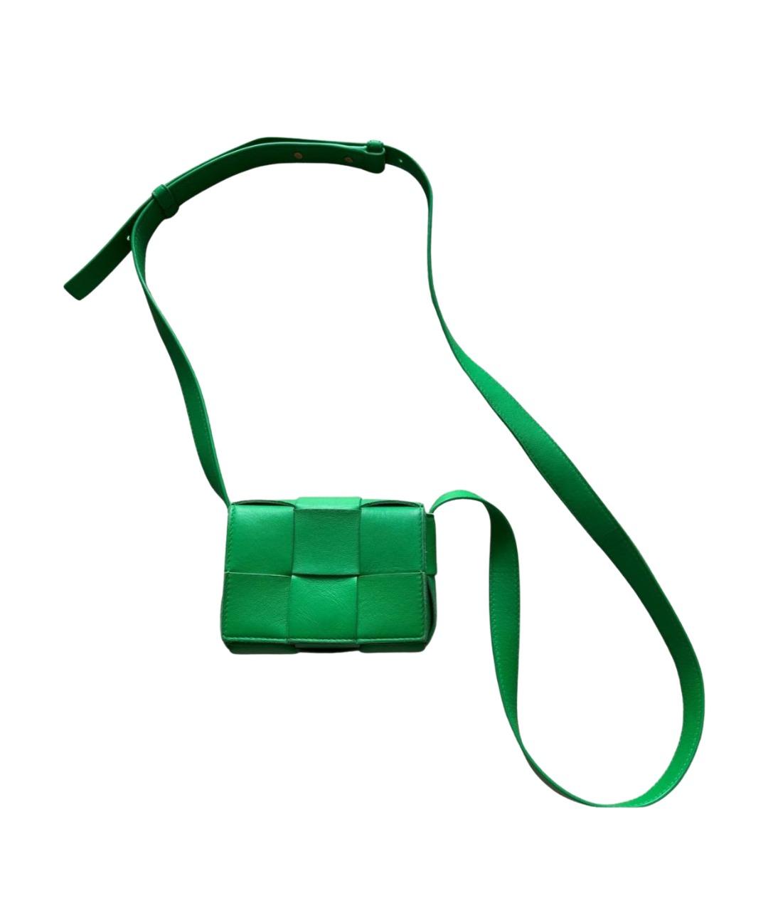 BOTTEGA VENETA Зеленая кожаная сумка через плечо, фото 1