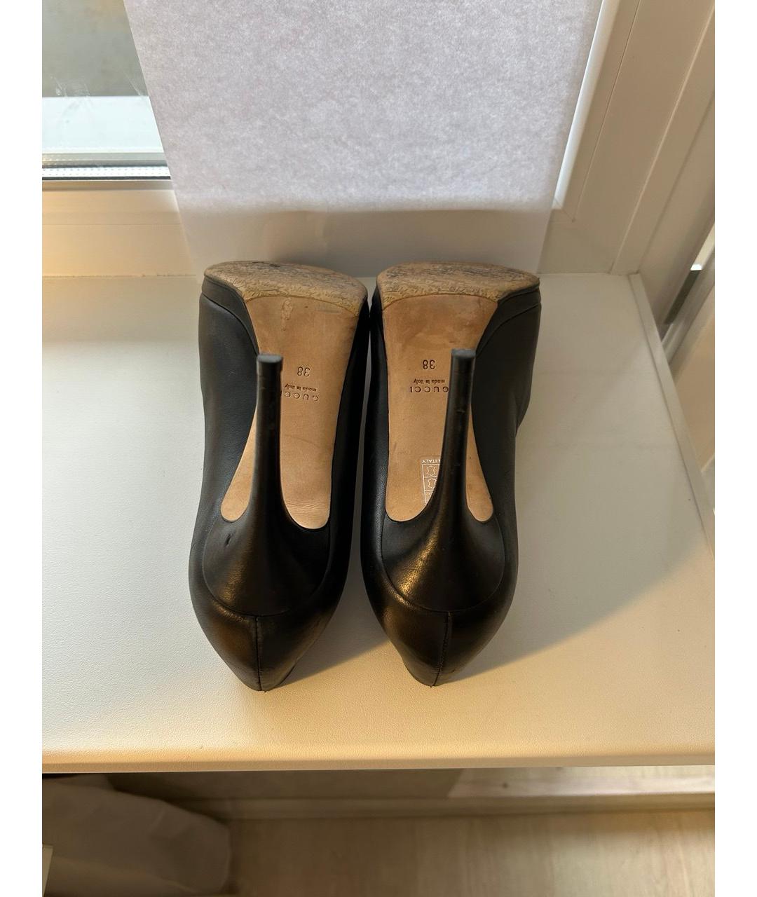 GUCCI Черные кожаные туфли, фото 5