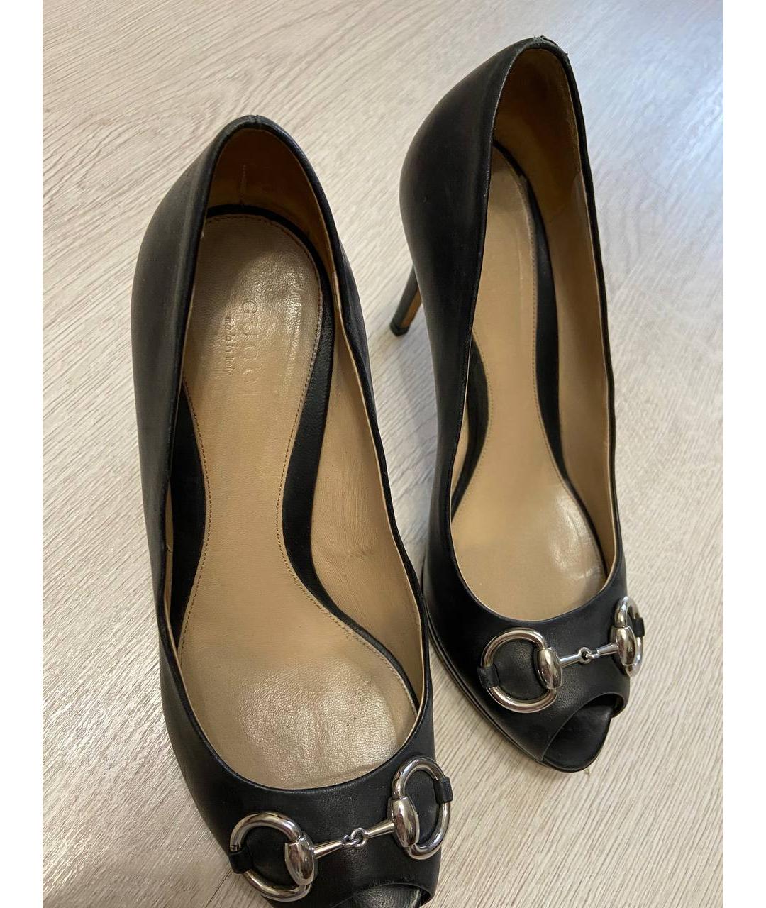 GUCCI Черные кожаные туфли, фото 3