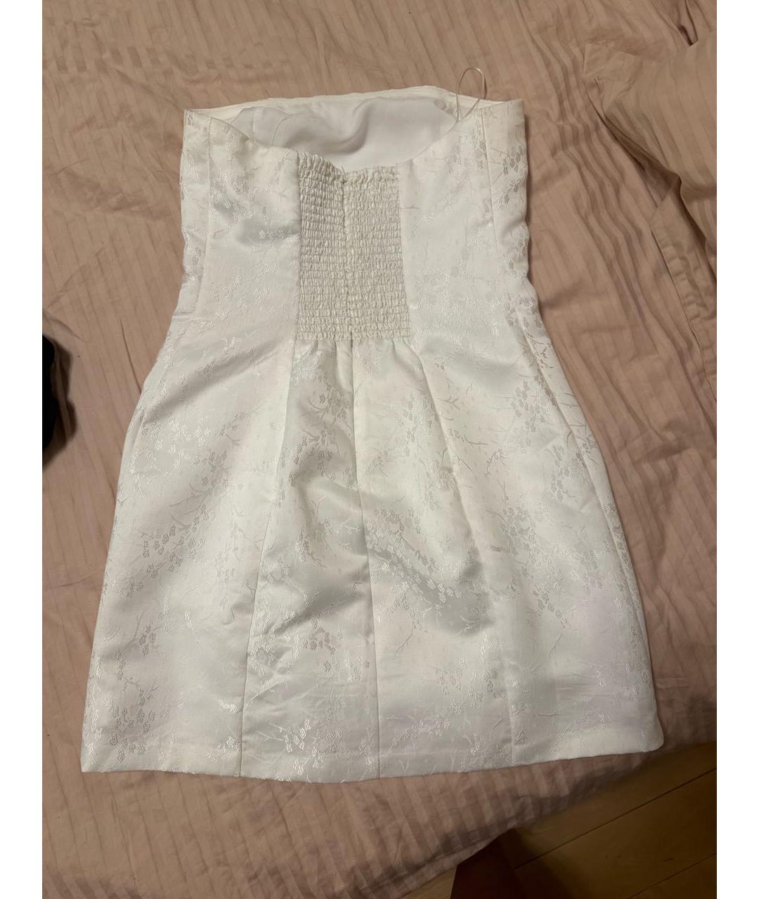 REFORMATION Белое полиэстеровое коктейльное платье, фото 2