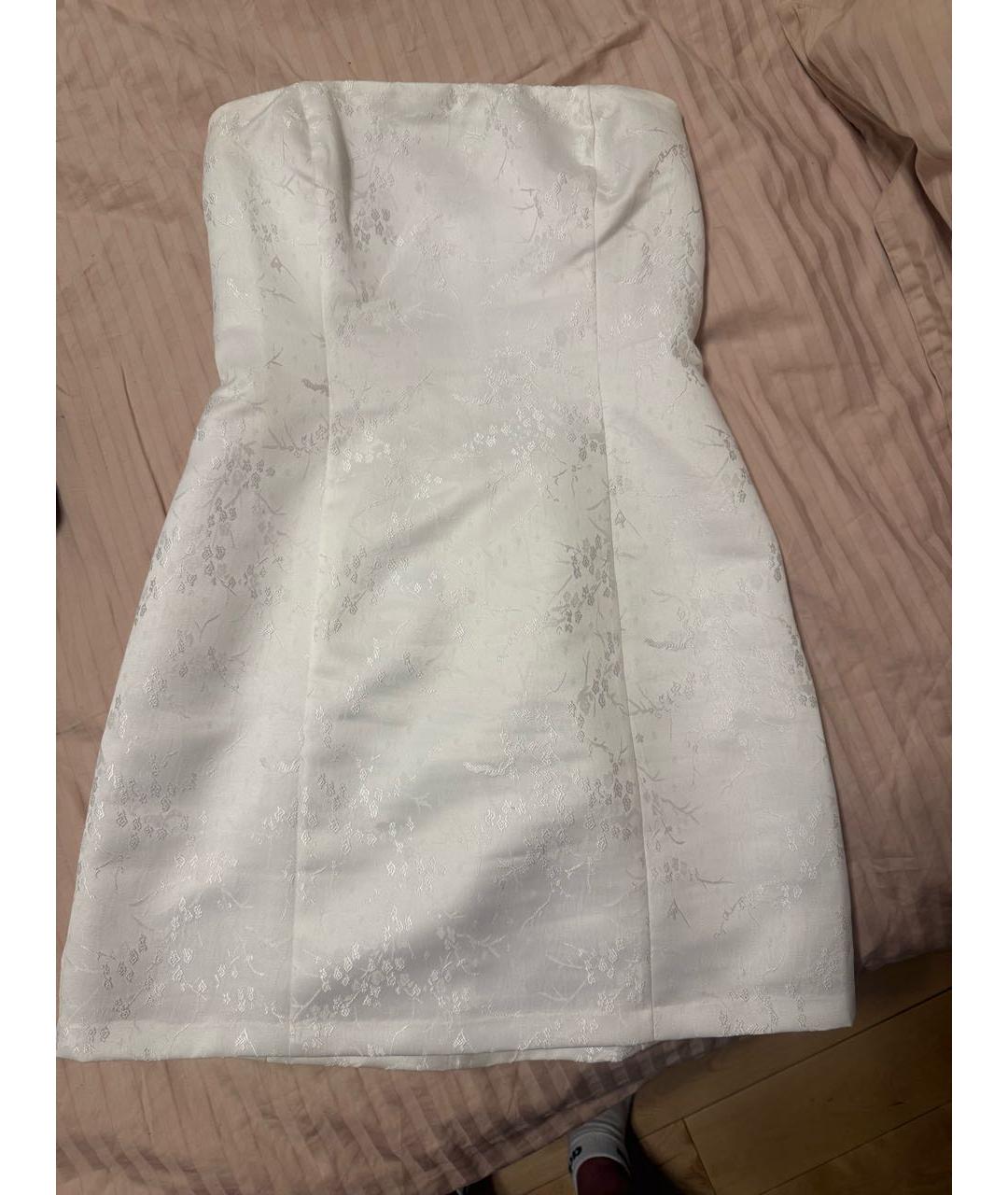 REFORMATION Белое полиэстеровое коктейльное платье, фото 8