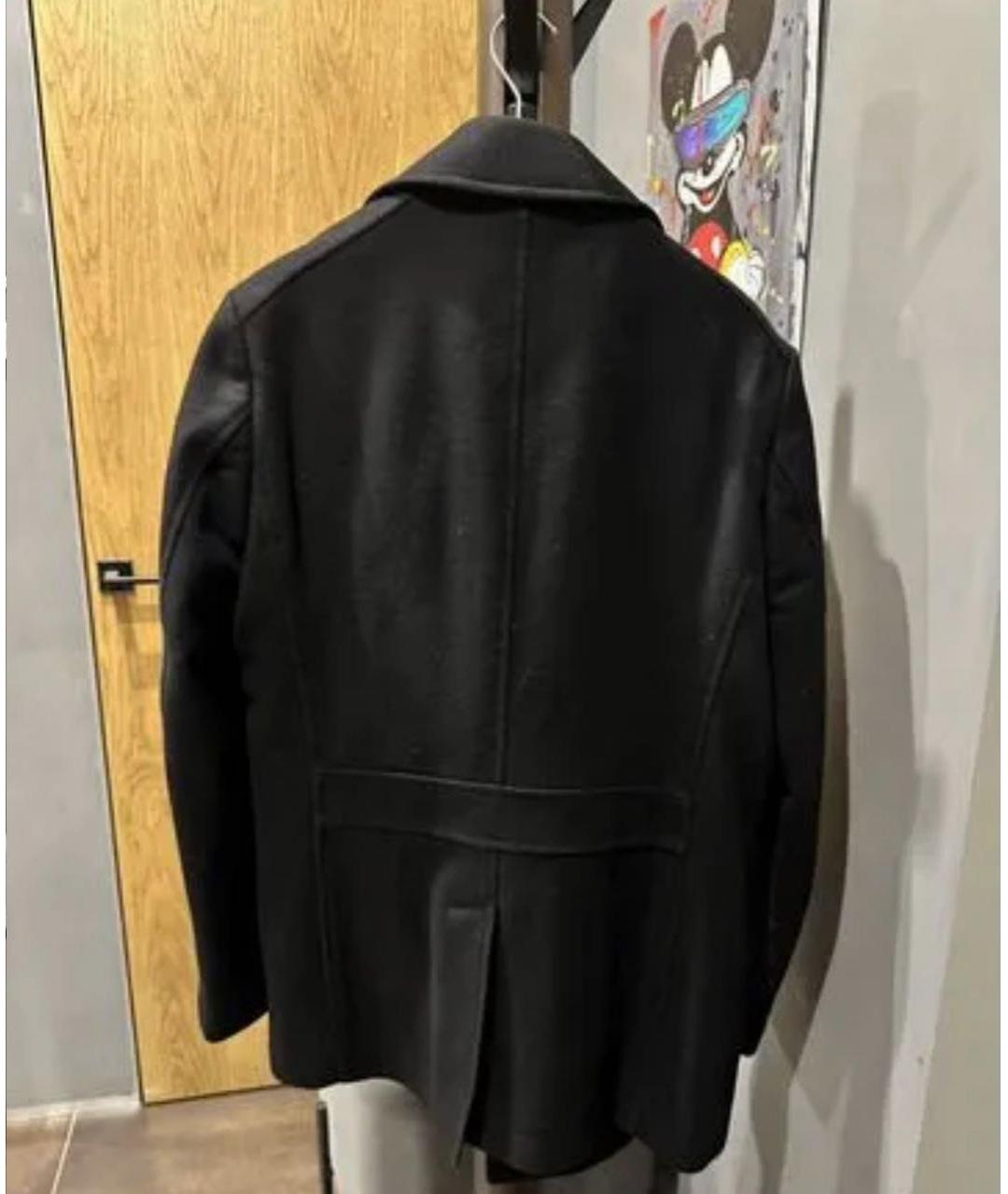 KARL LAGERFELD Черное шерстяное пальто, фото 2