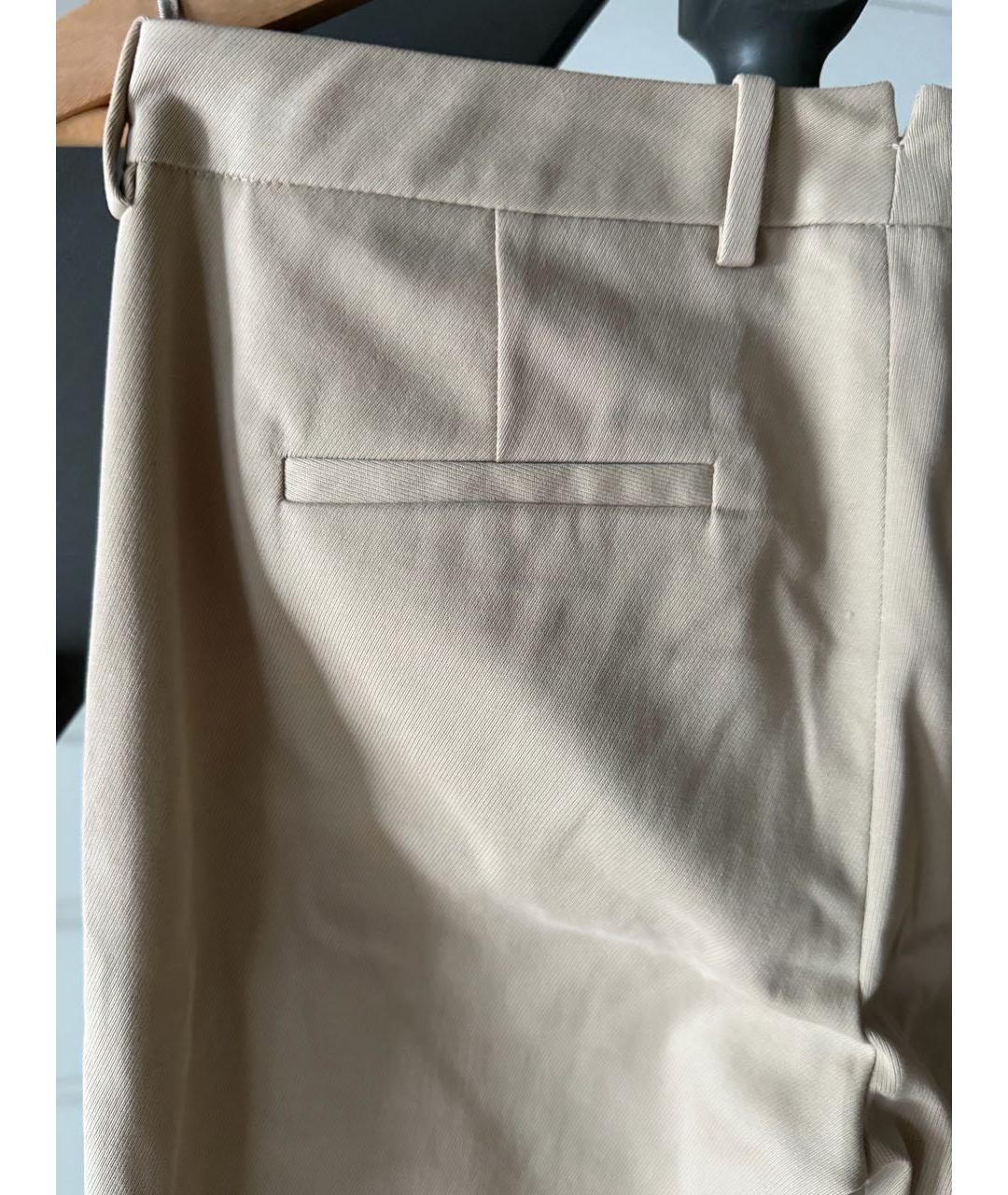 LORO PIANA Бежевые хлопко-эластановые брюки узкие, фото 5