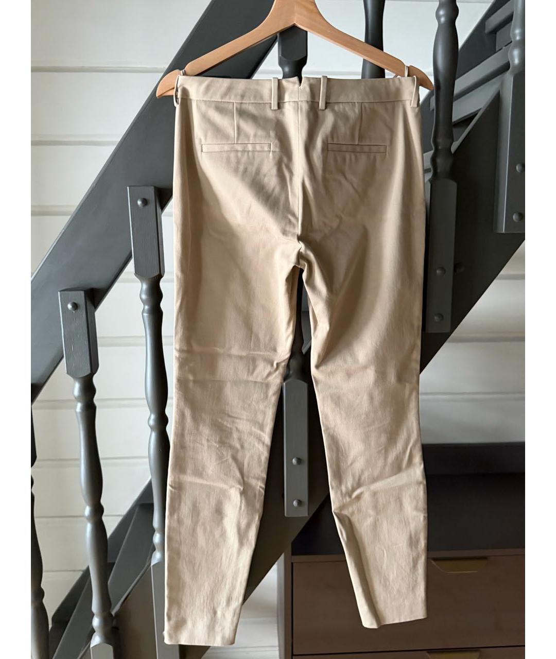 LORO PIANA Бежевые хлопко-эластановые брюки узкие, фото 2
