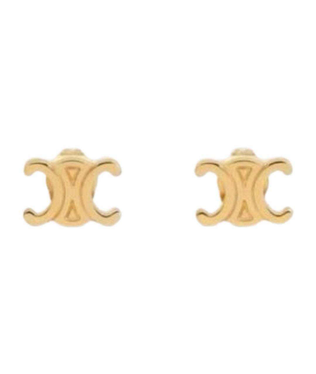 CELINE Золотые латунные серьги, фото 1