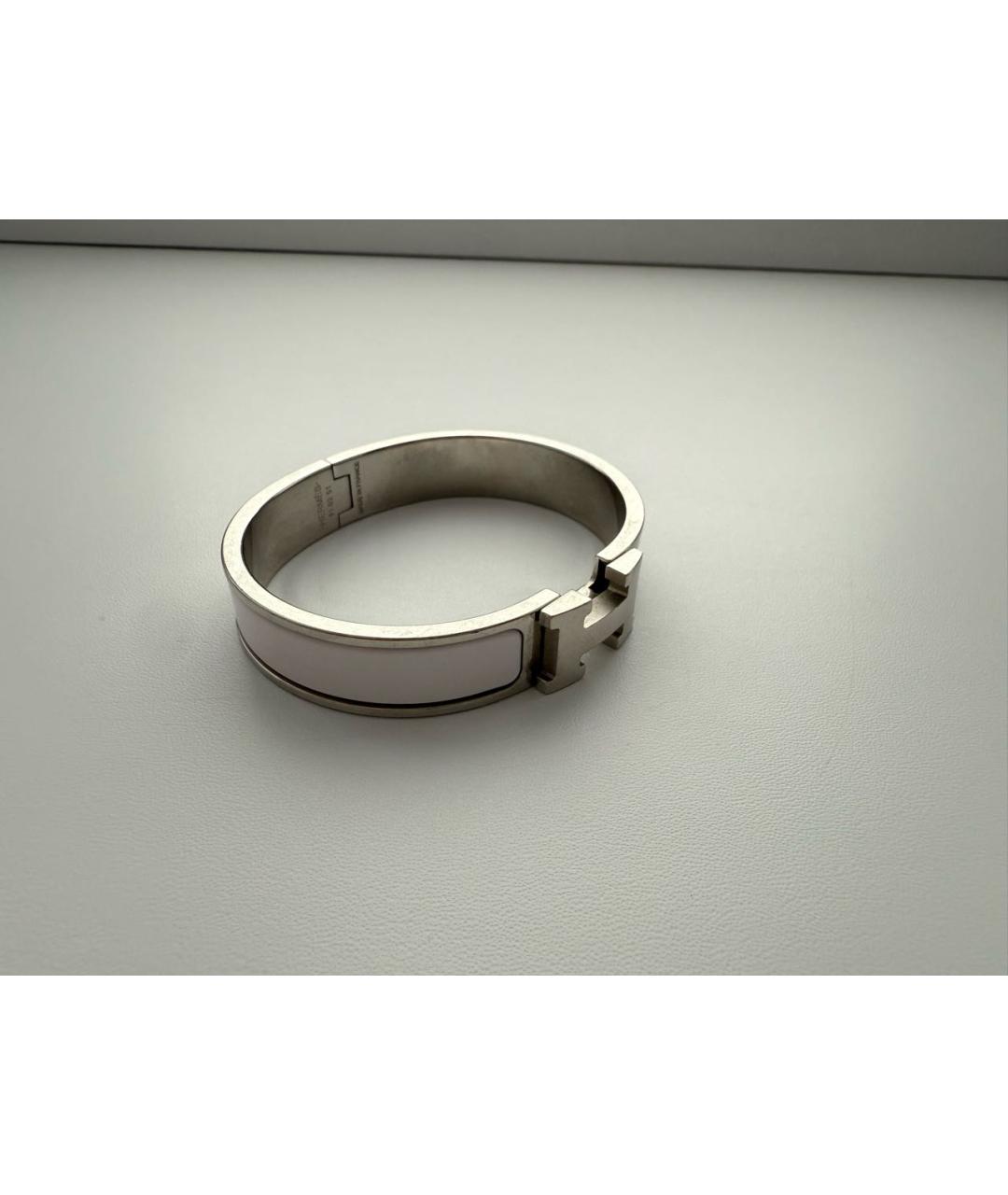 HERMES Белый металлический браслет, фото 2