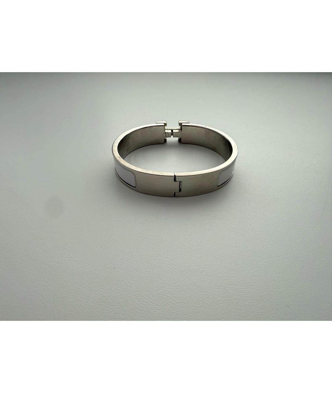 HERMES Белый металлический браслет, фото 4