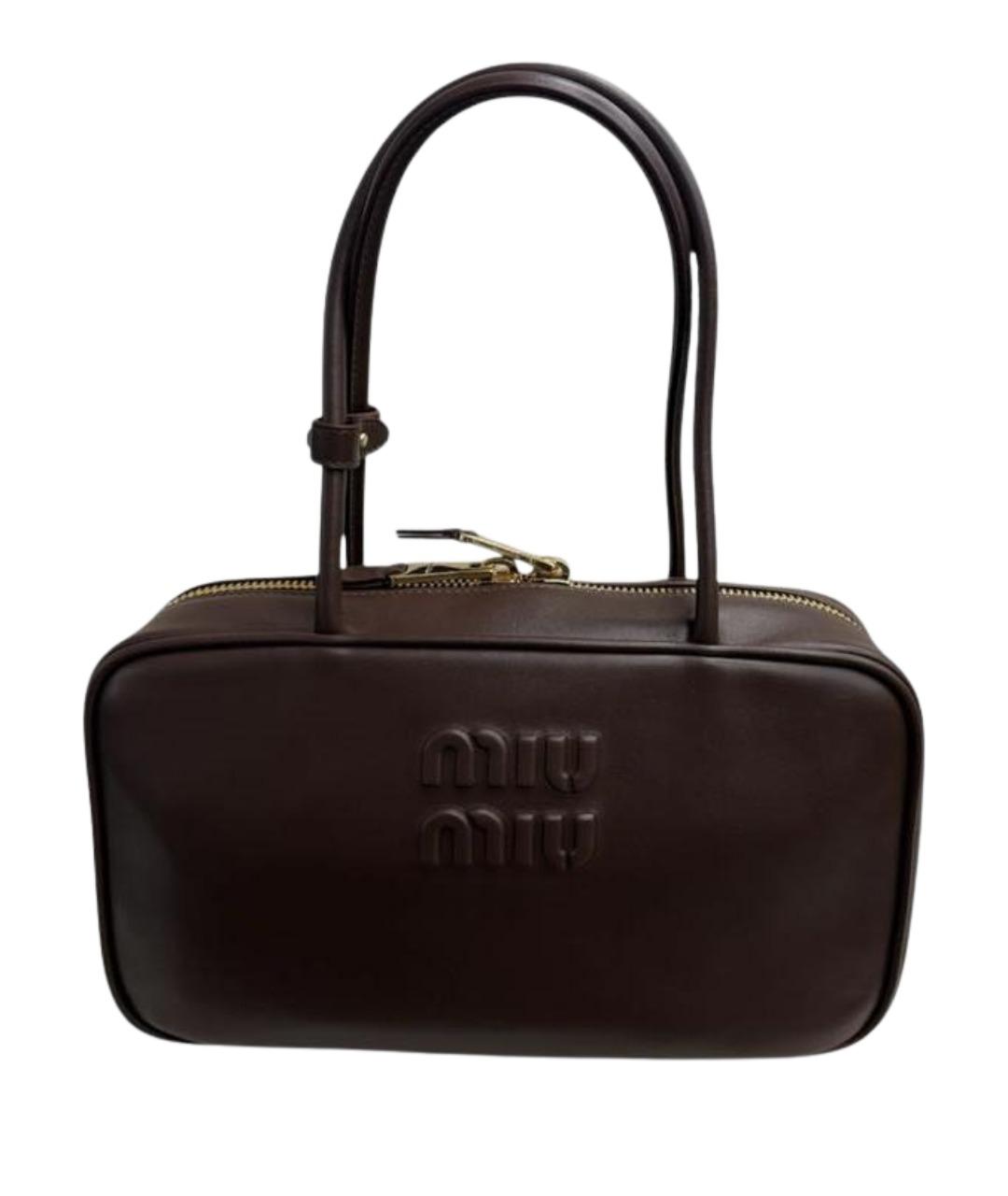 MIU MIU Бордовая кожаная сумка через плечо, фото 1