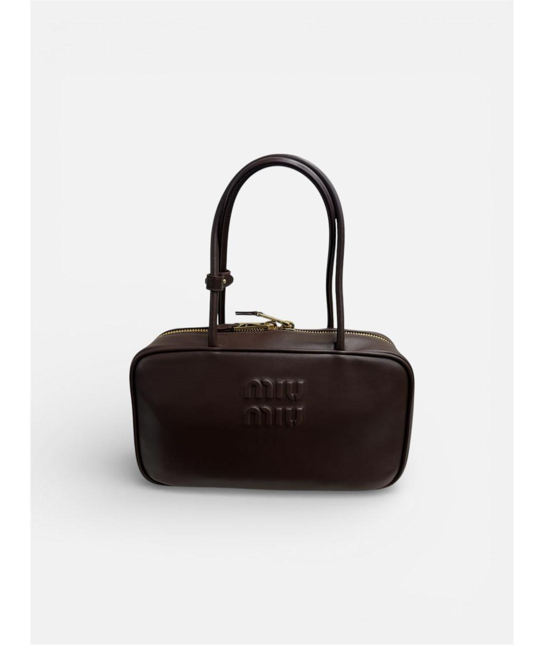 MIU MIU Бордовая кожаная сумка через плечо, фото 6