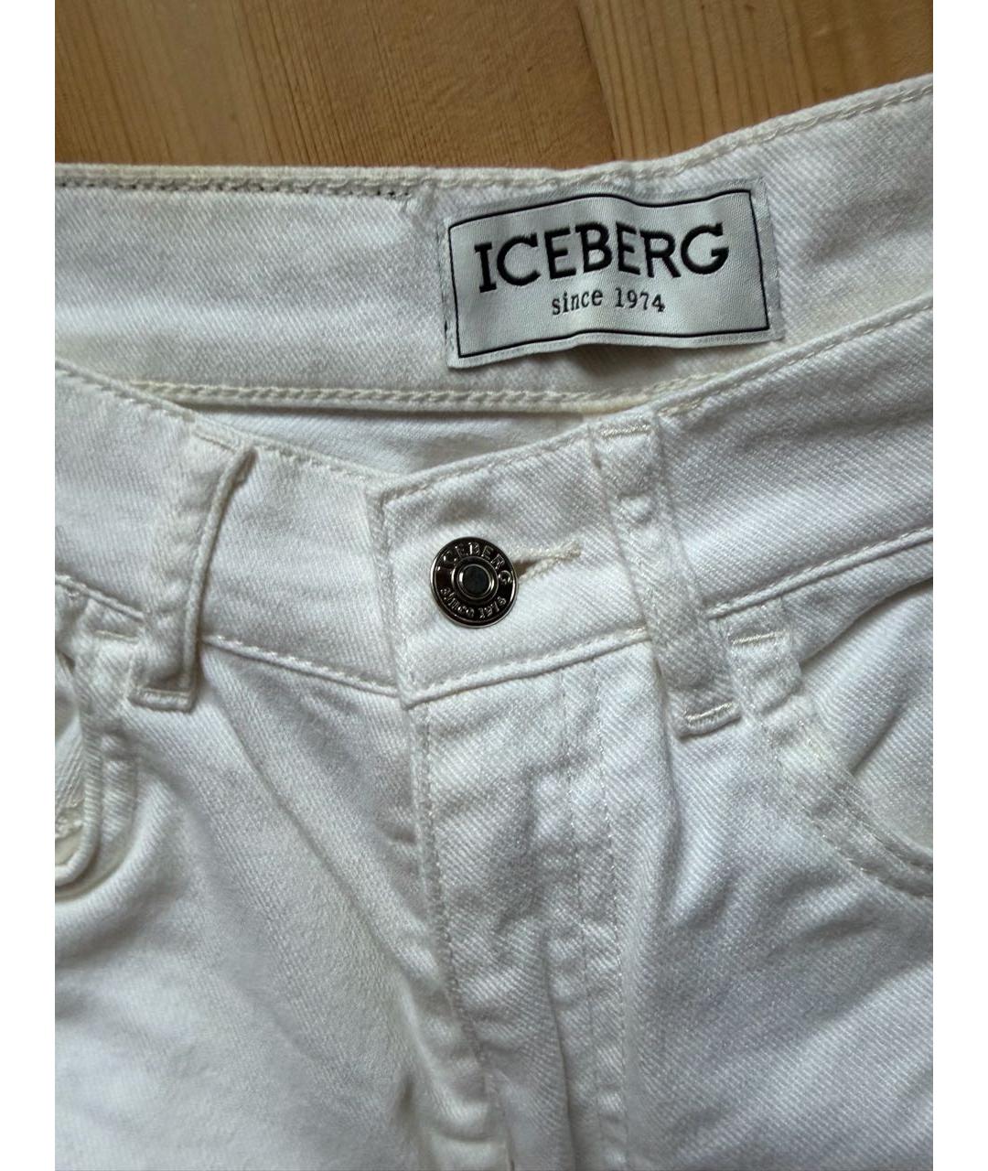 ICEBERG Белые хлопковые прямые джинсы, фото 3