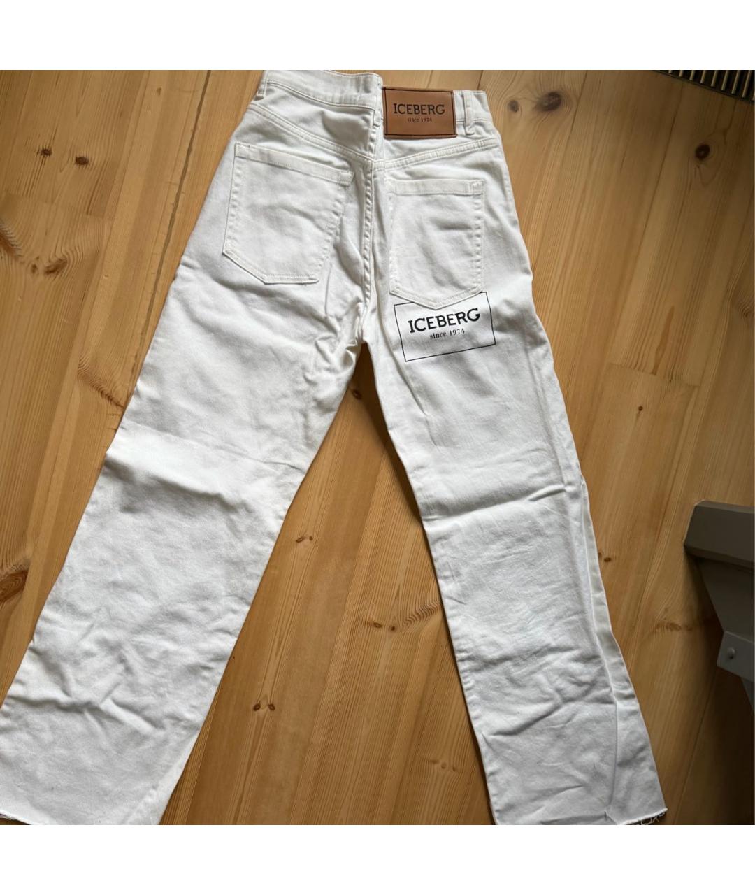 ICEBERG Белые хлопковые прямые джинсы, фото 6