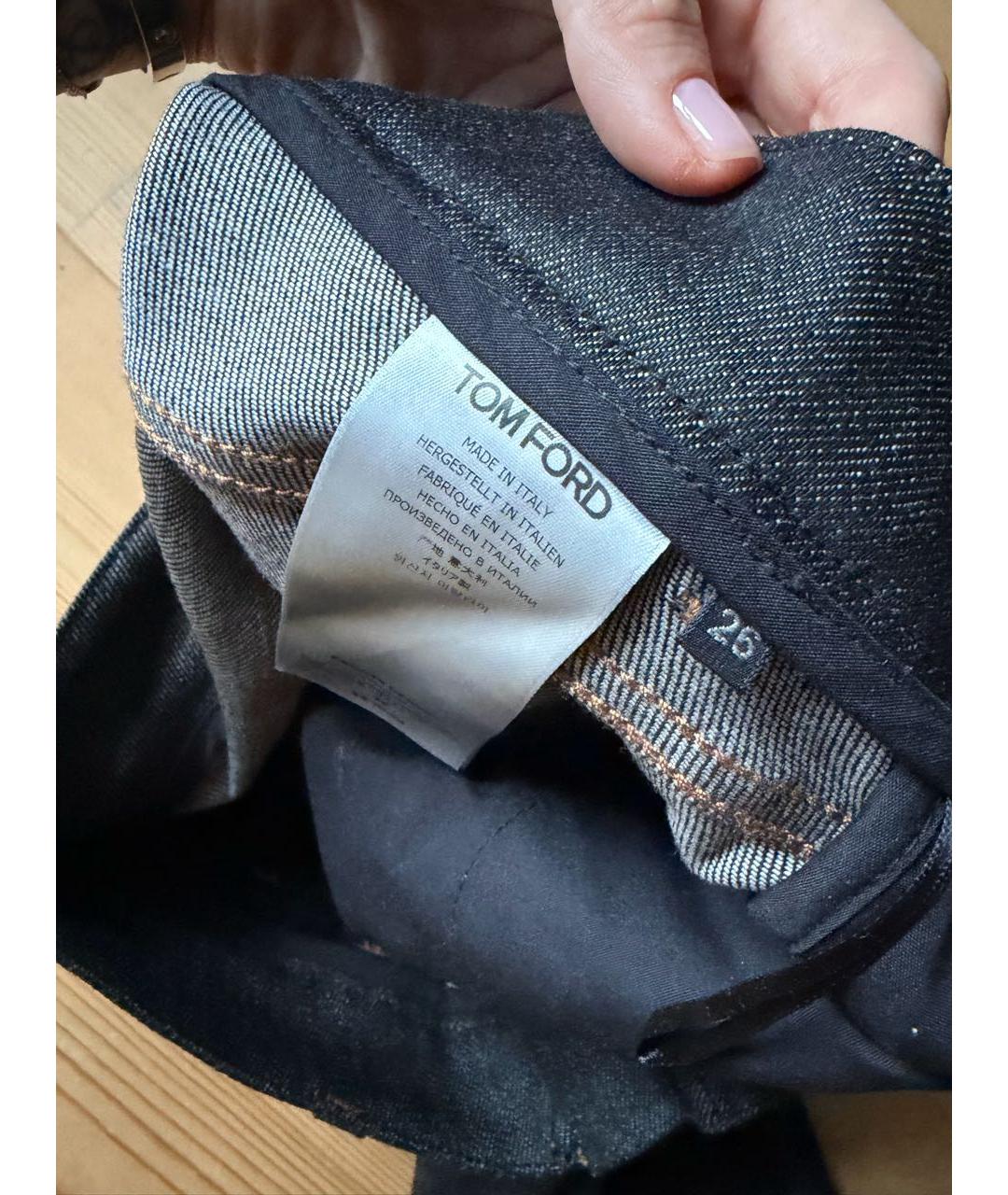TOM FORD Темно-синие хлопковые джинсы слим, фото 5
