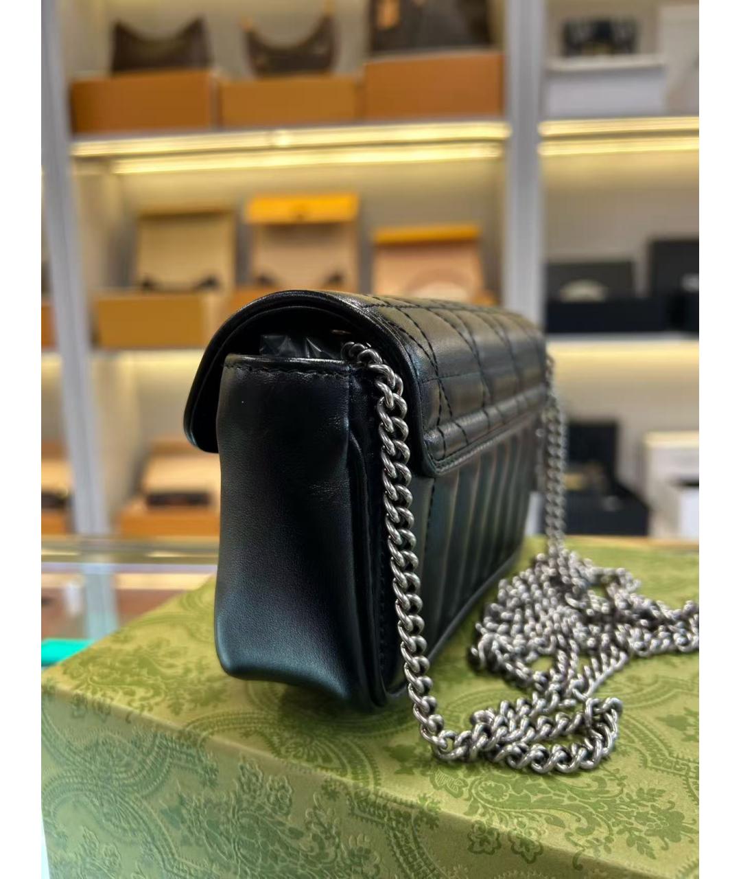 GUCCI Черная кожаная сумка через плечо, фото 3