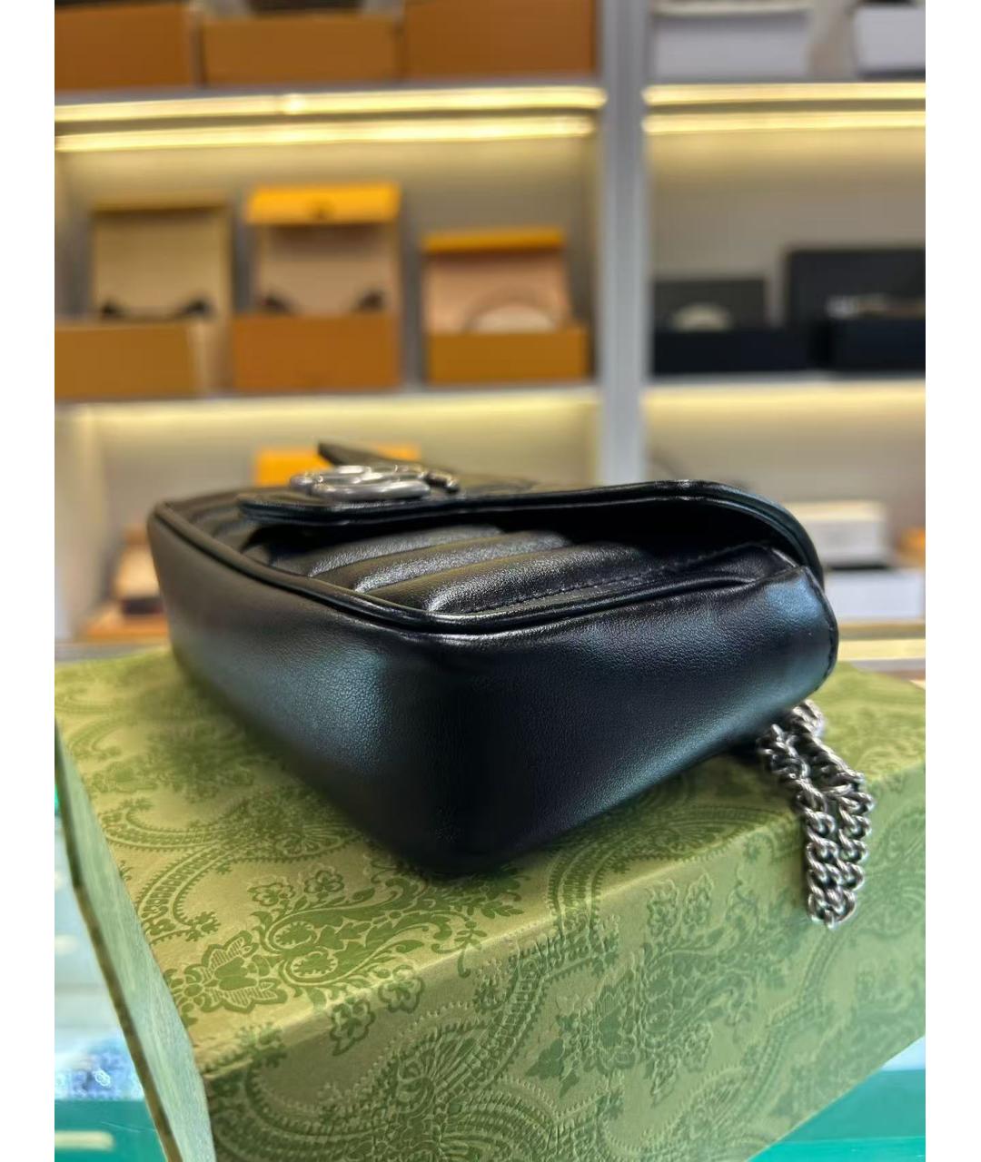 GUCCI Черная кожаная сумка через плечо, фото 6