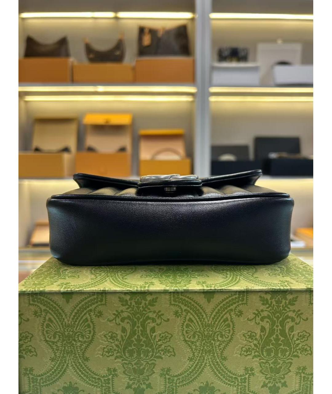 GUCCI Черная кожаная сумка через плечо, фото 4