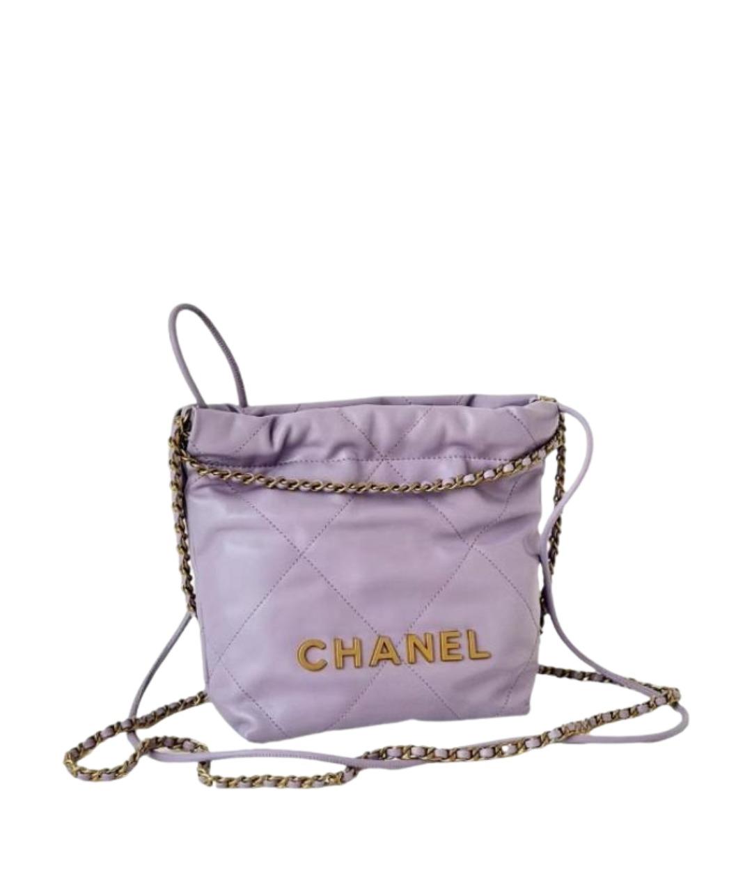 CHANEL Фиолетовая кожаная сумка через плечо, фото 1