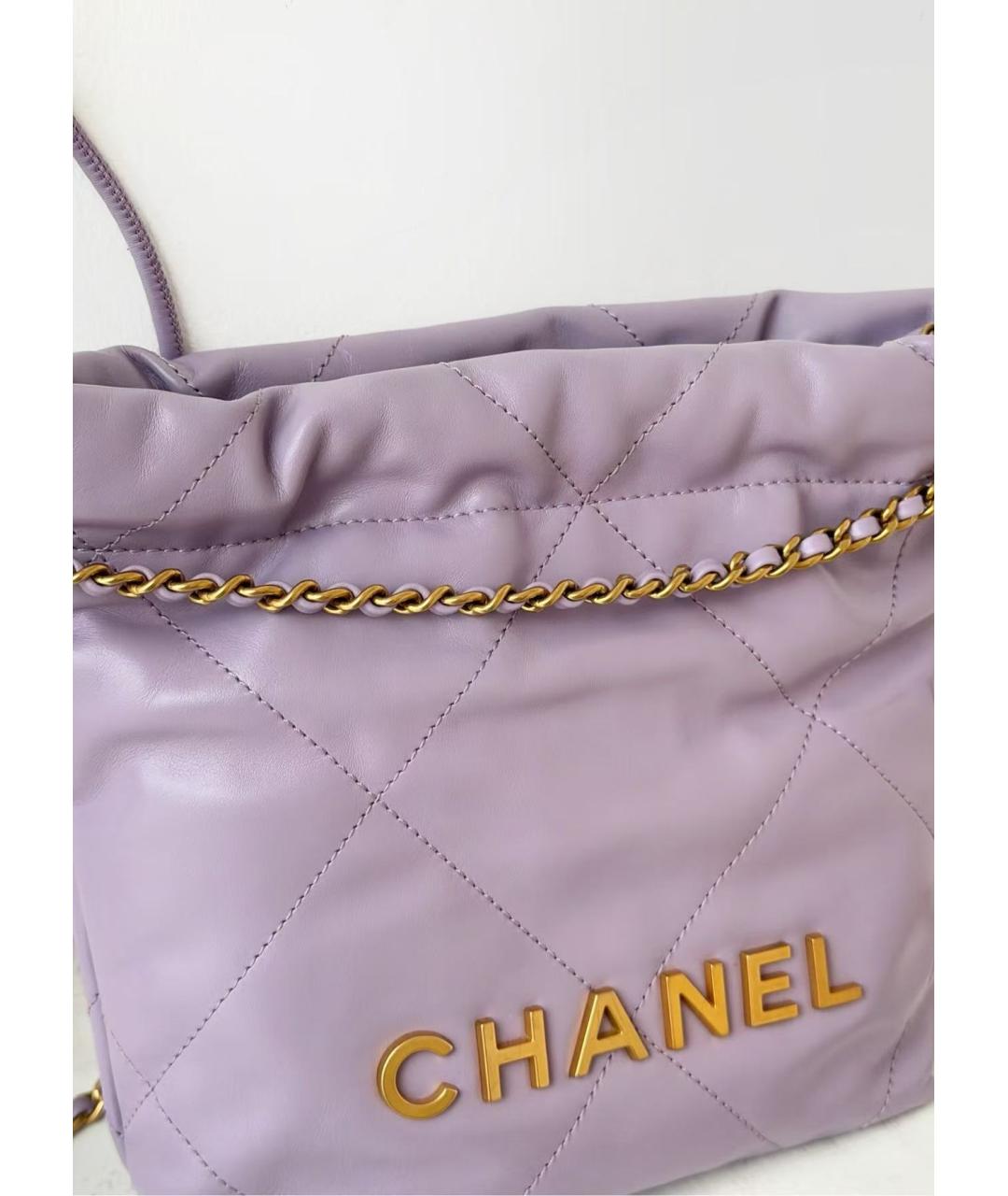 CHANEL Фиолетовая кожаная сумка через плечо, фото 3