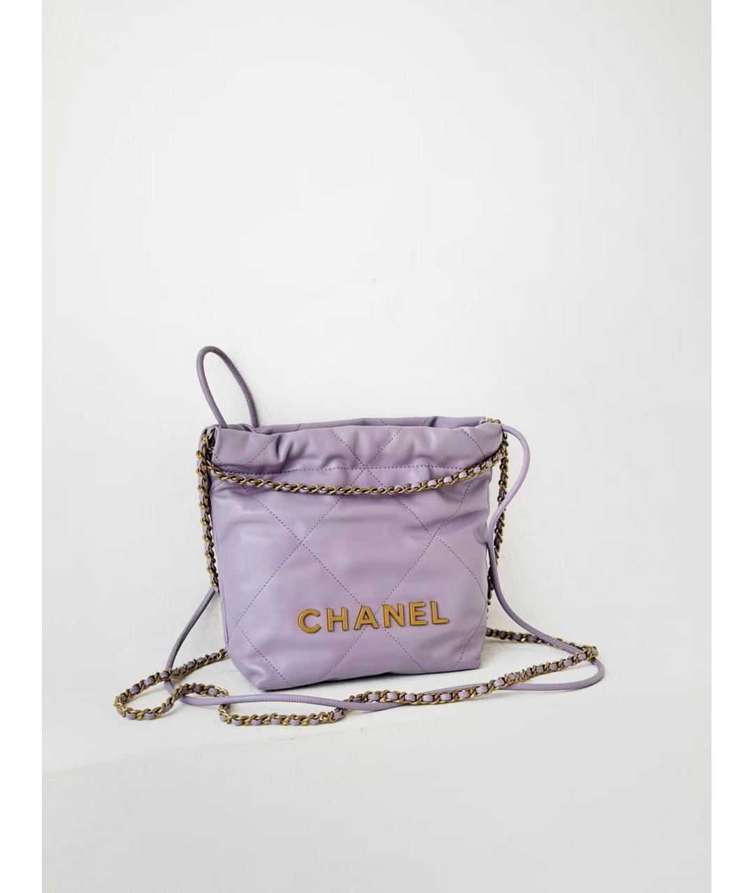 CHANEL Фиолетовая кожаная сумка через плечо, фото 2
