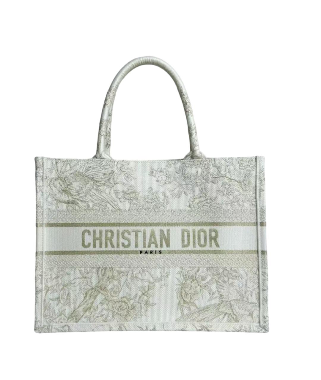 CHRISTIAN DIOR Белая тканевая сумка тоут, фото 1