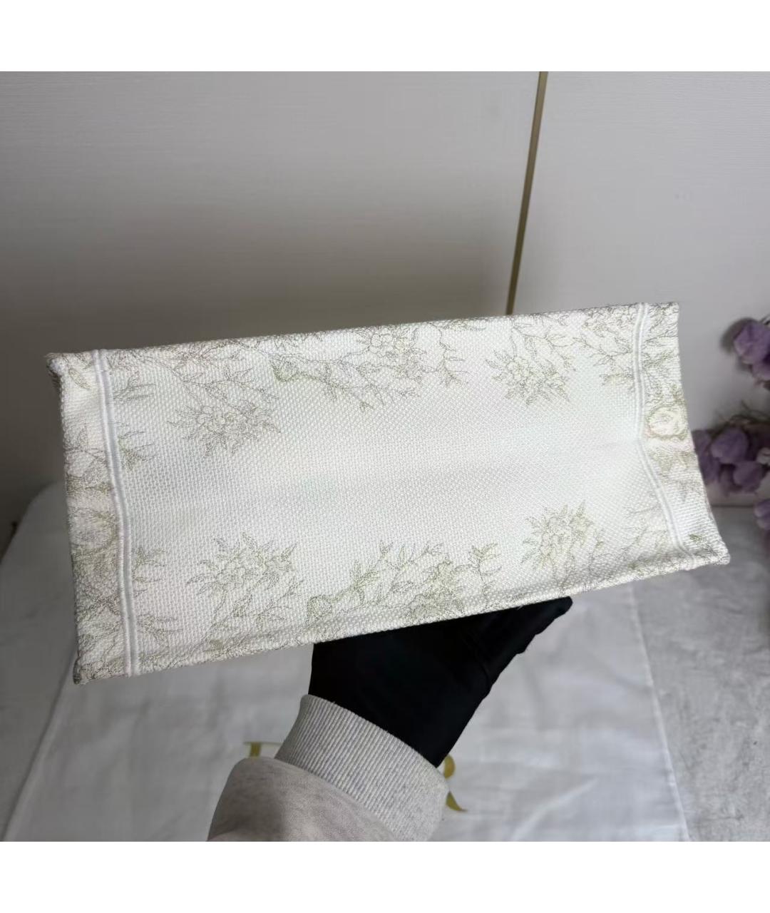 CHRISTIAN DIOR Белая тканевая сумка тоут, фото 7