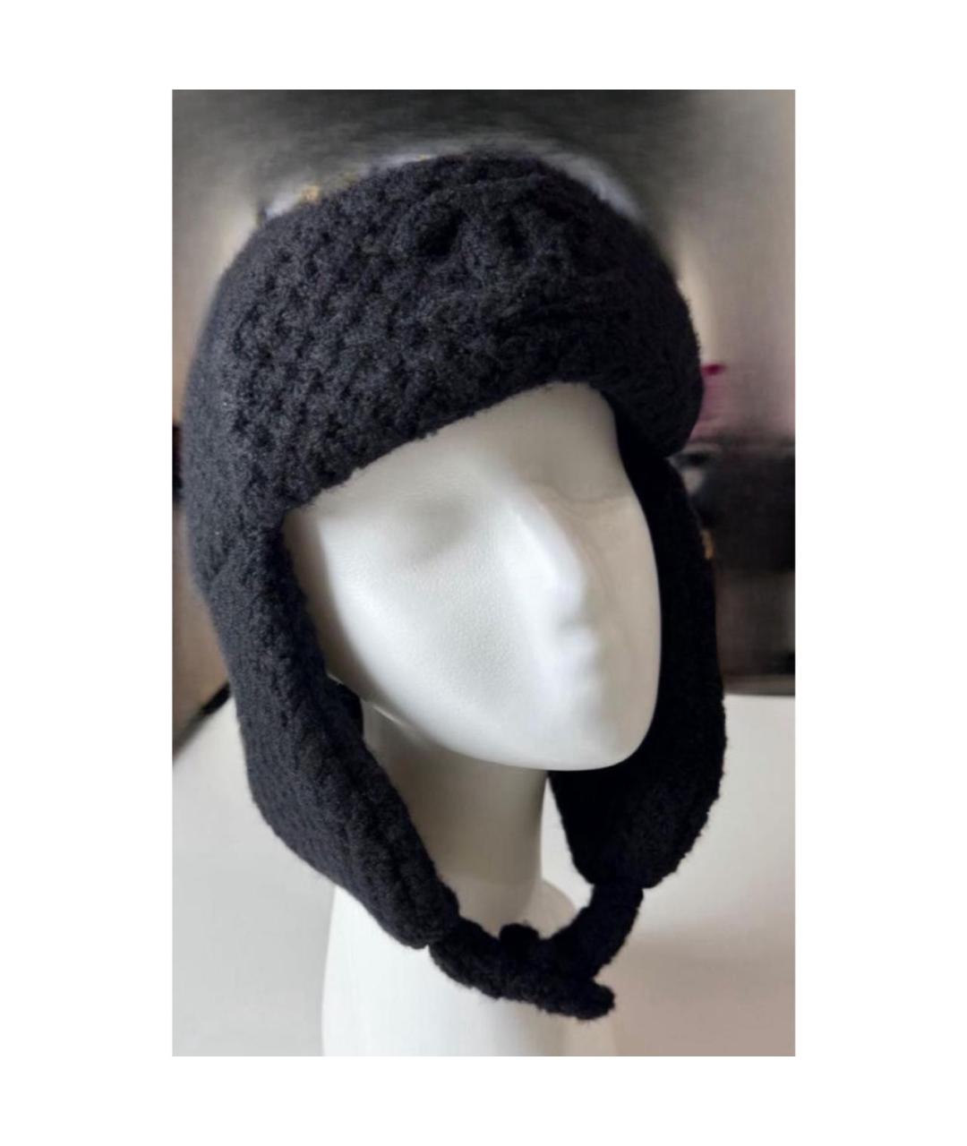 CHANEL Черная кашемировая шапка, фото 6