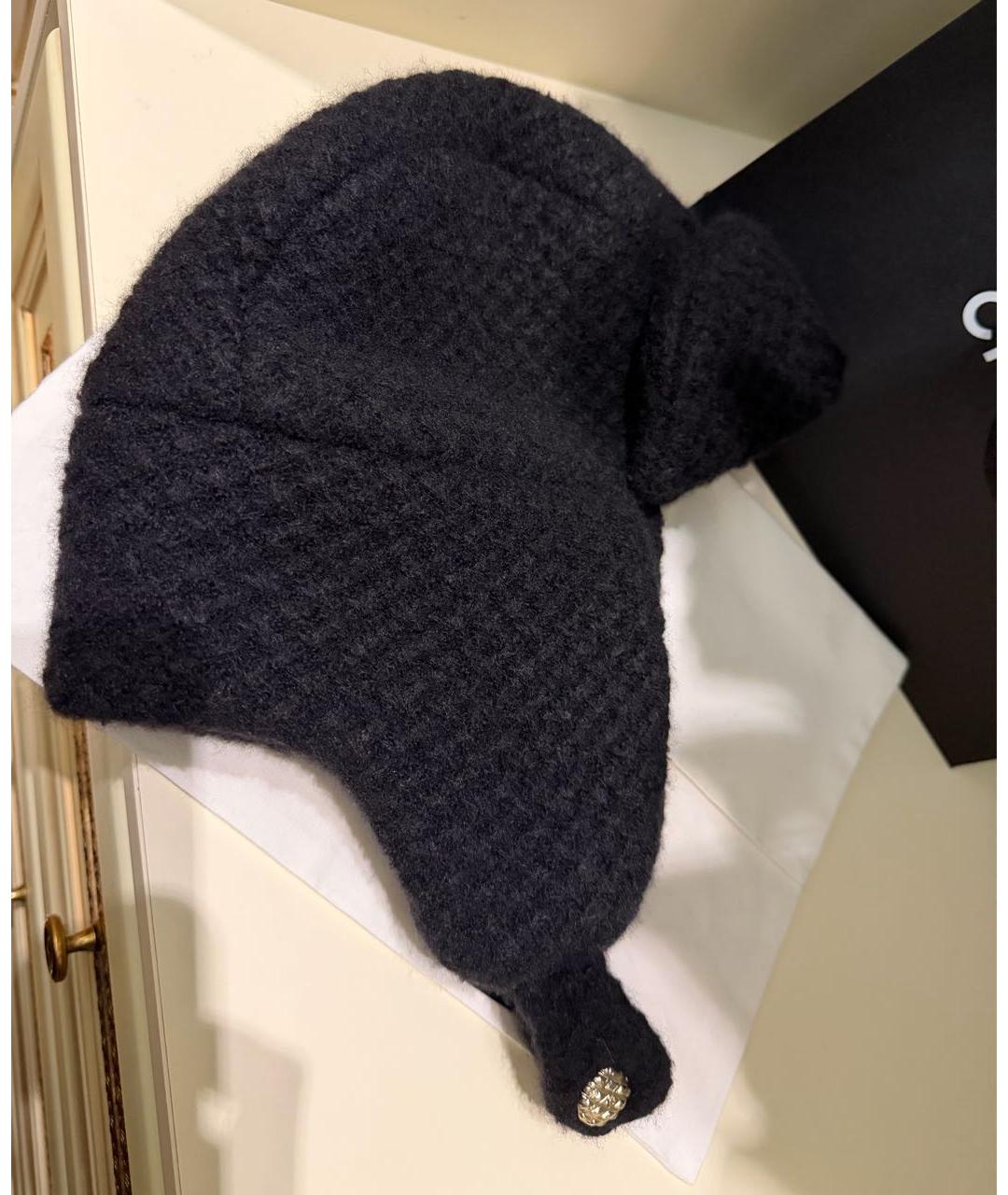 CHANEL Черная кашемировая шапка, фото 3
