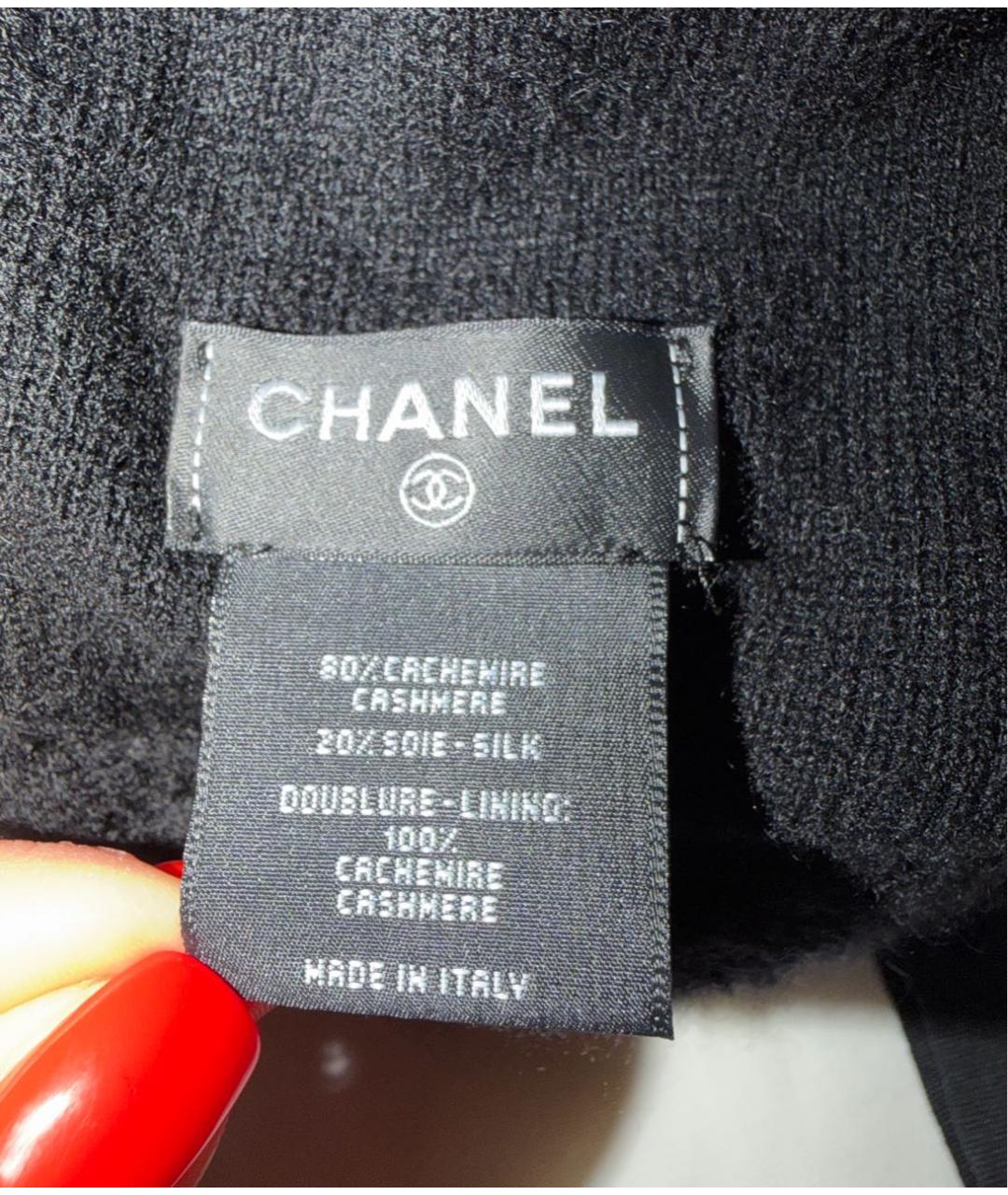 CHANEL Черная кашемировая шапка, фото 4