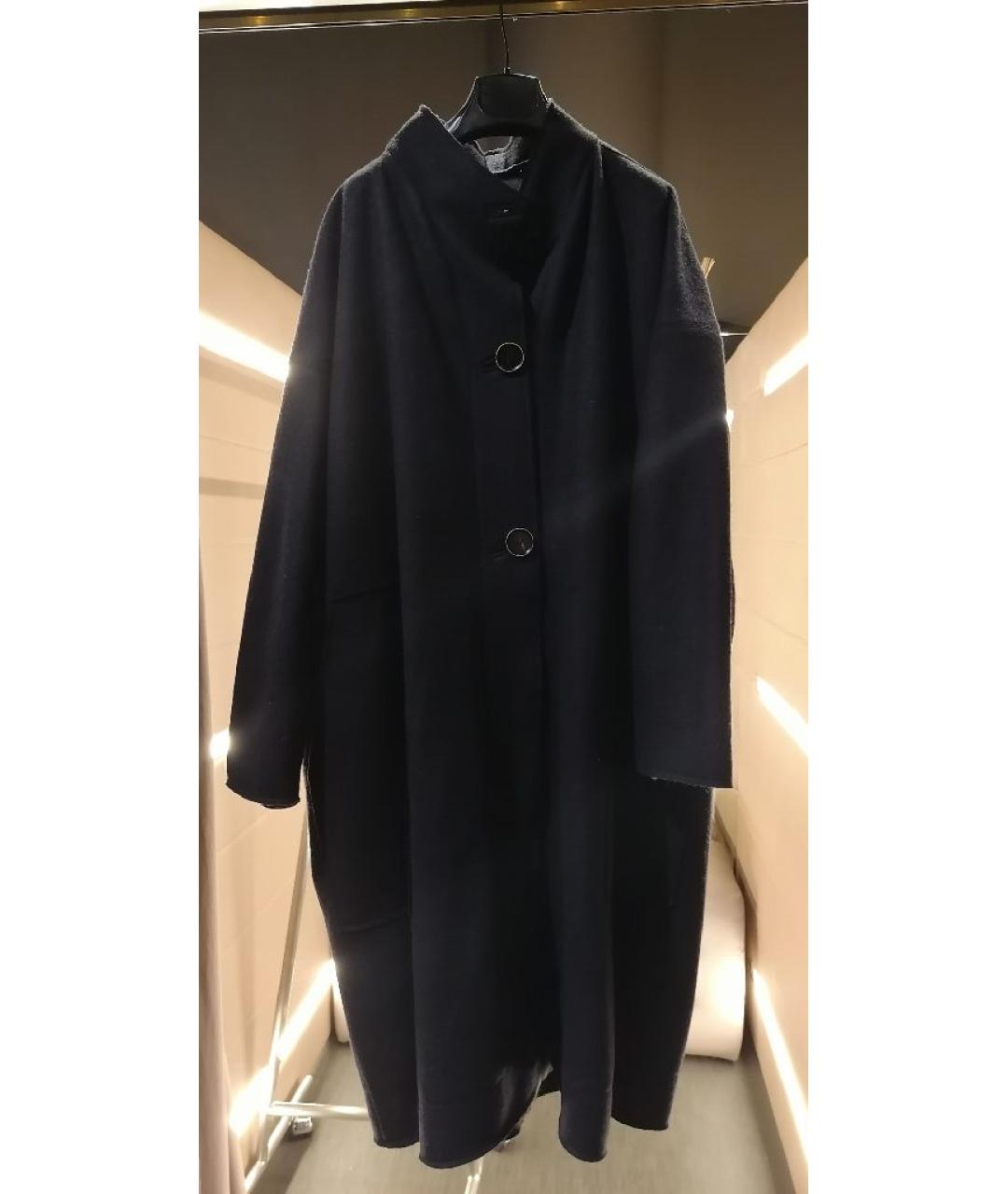 GENTRY PORTOFINO Темно-синее шерстяное пальто, фото 8