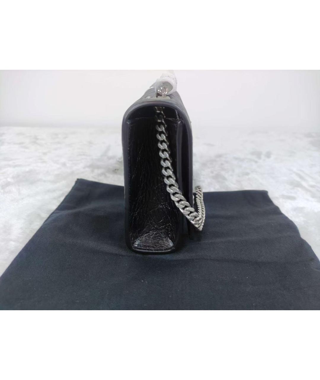 YVES SAINT LAURENT BEAUTY Черная кожаная сумка через плечо, фото 3