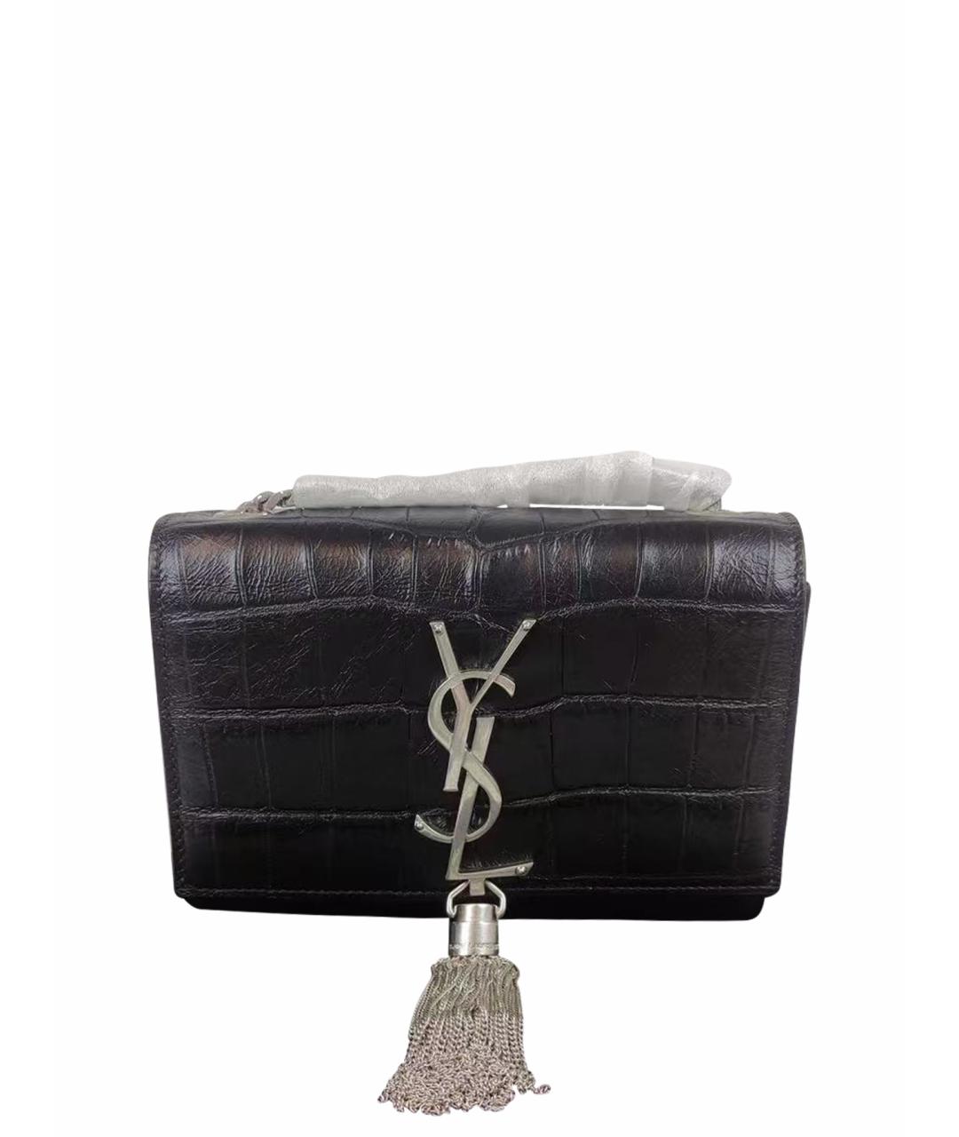 YVES SAINT LAURENT BEAUTY Черная кожаная сумка через плечо, фото 1