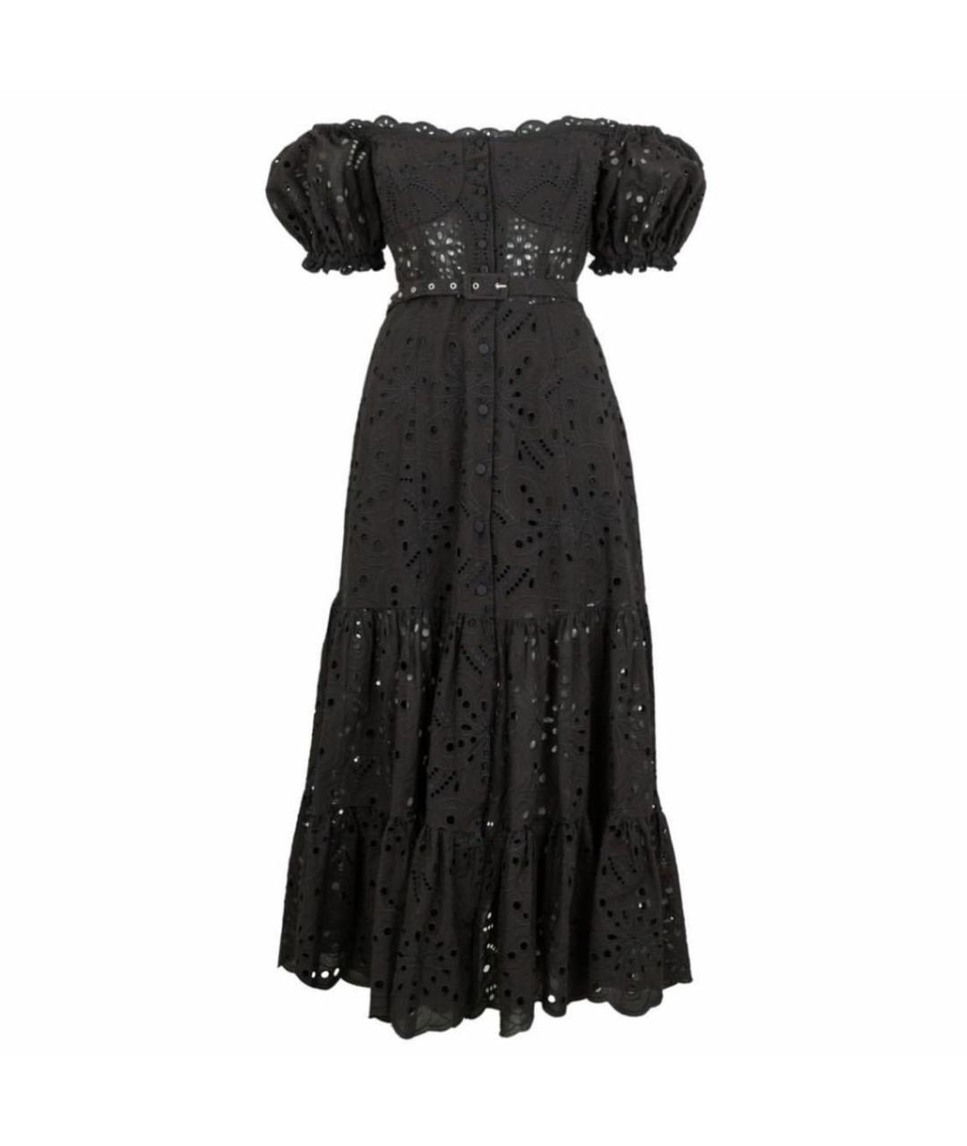 CHARO RUIZ Черное хлопковое повседневное платье, фото 1