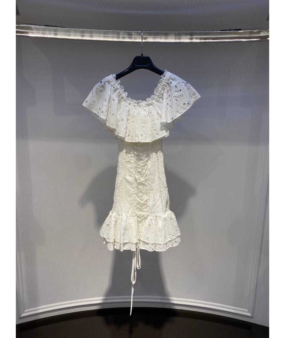 CHARO RUIZ Белое хлопковое повседневное платье, фото 3