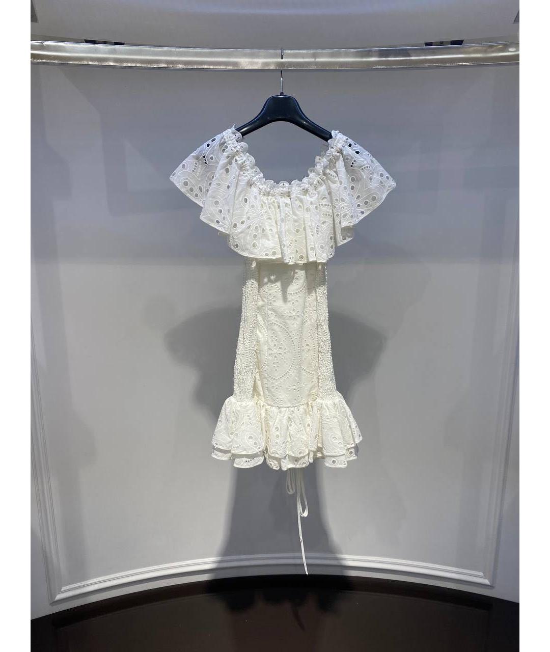 CHARO RUIZ Белое хлопковое повседневное платье, фото 2