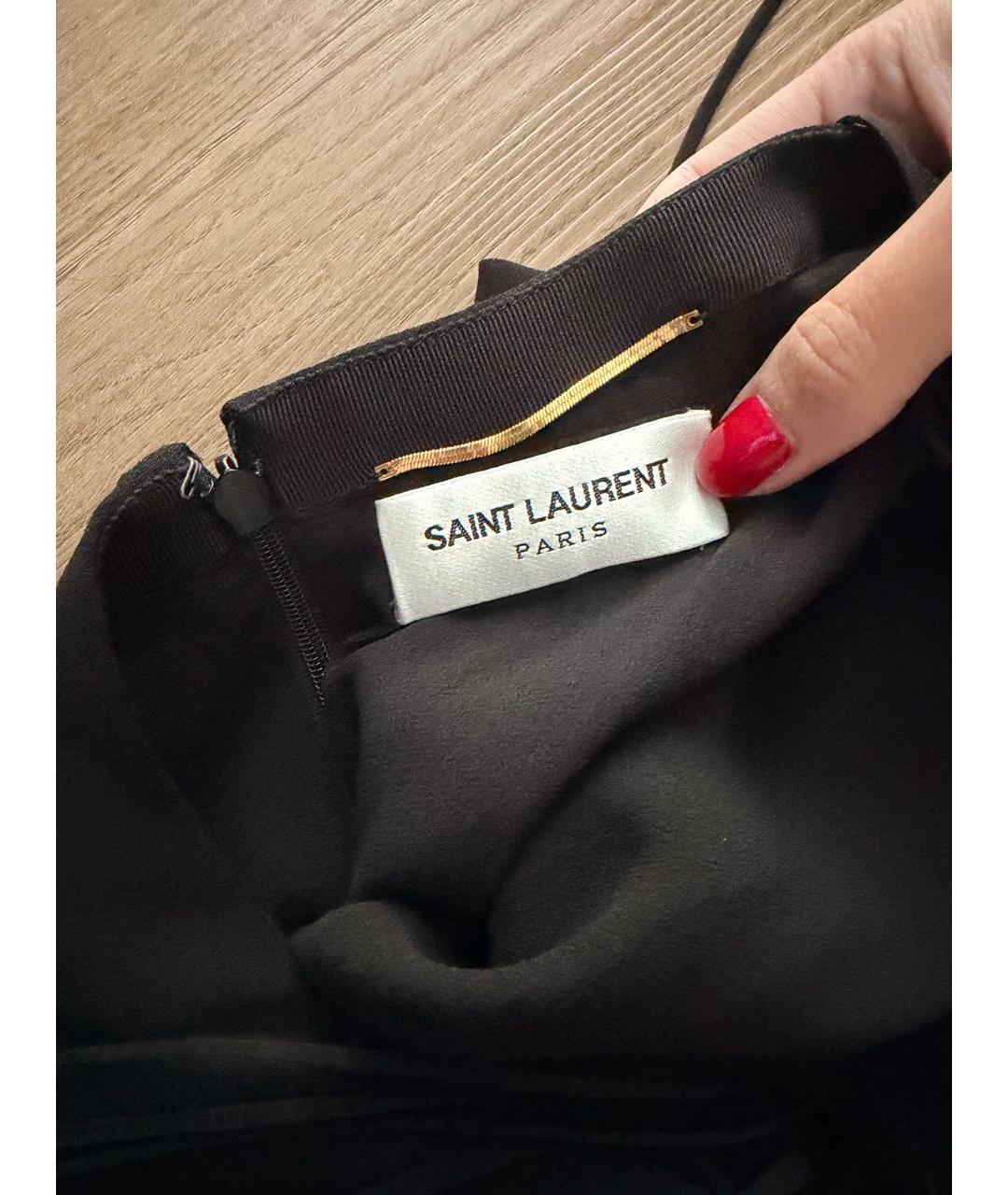 SAINT LAURENT Черное вискозное коктейльное платье, фото 3