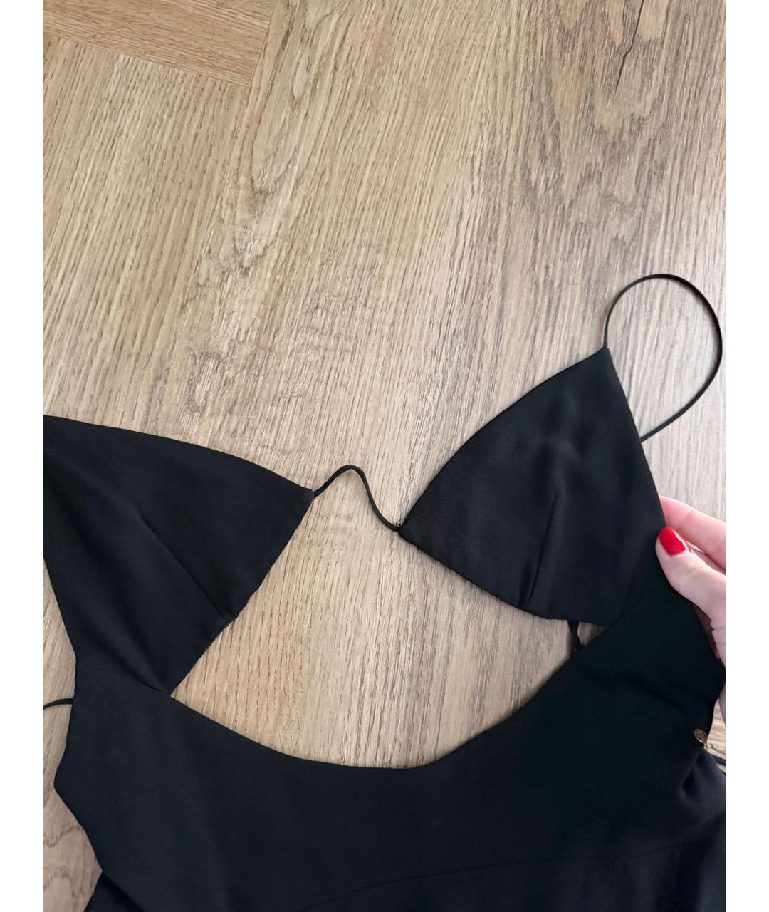 SAINT LAURENT Черное вискозное коктейльное платье, фото 4