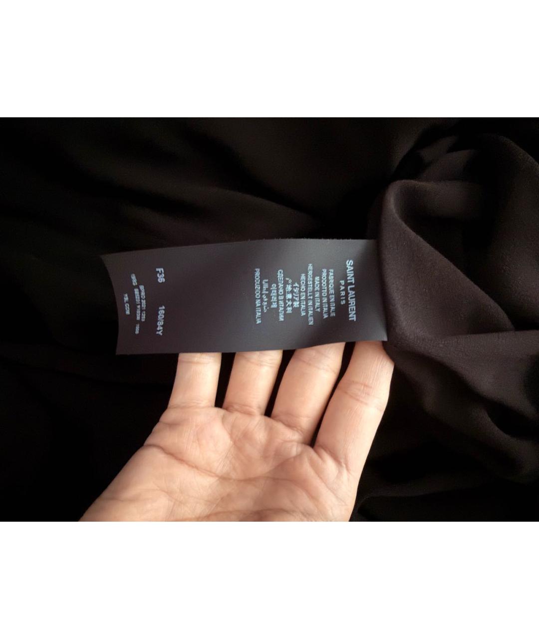 SAINT LAURENT Черное вискозное коктейльное платье, фото 7