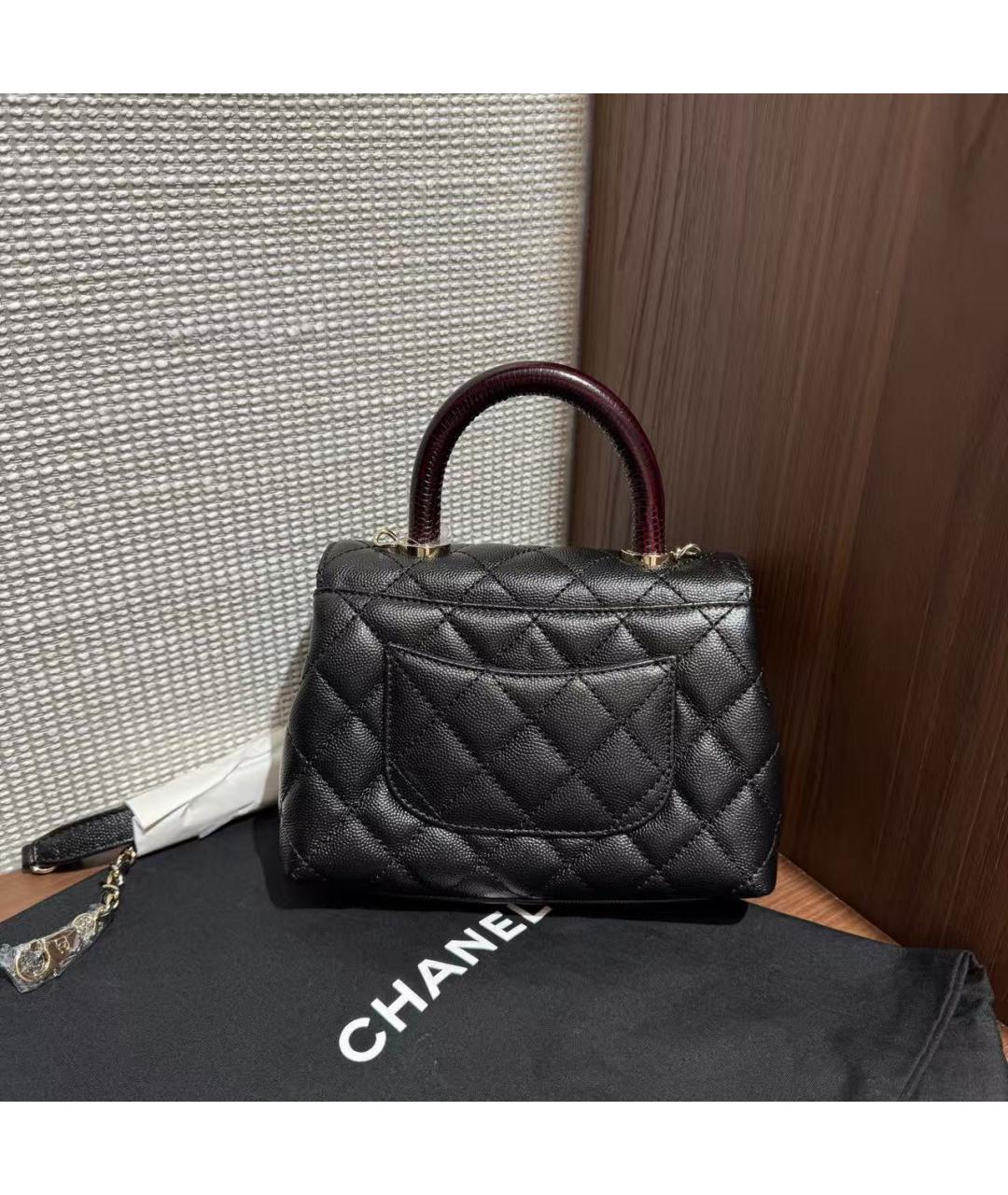 CHANEL Черная кожаная сумка через плечо, фото 3