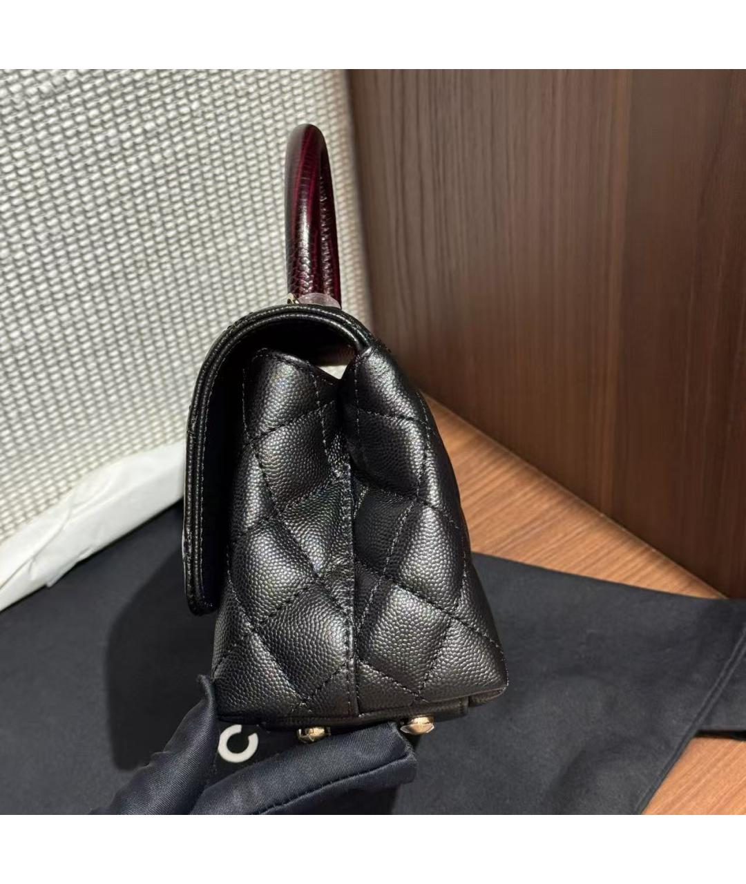 CHANEL Черная кожаная сумка через плечо, фото 5