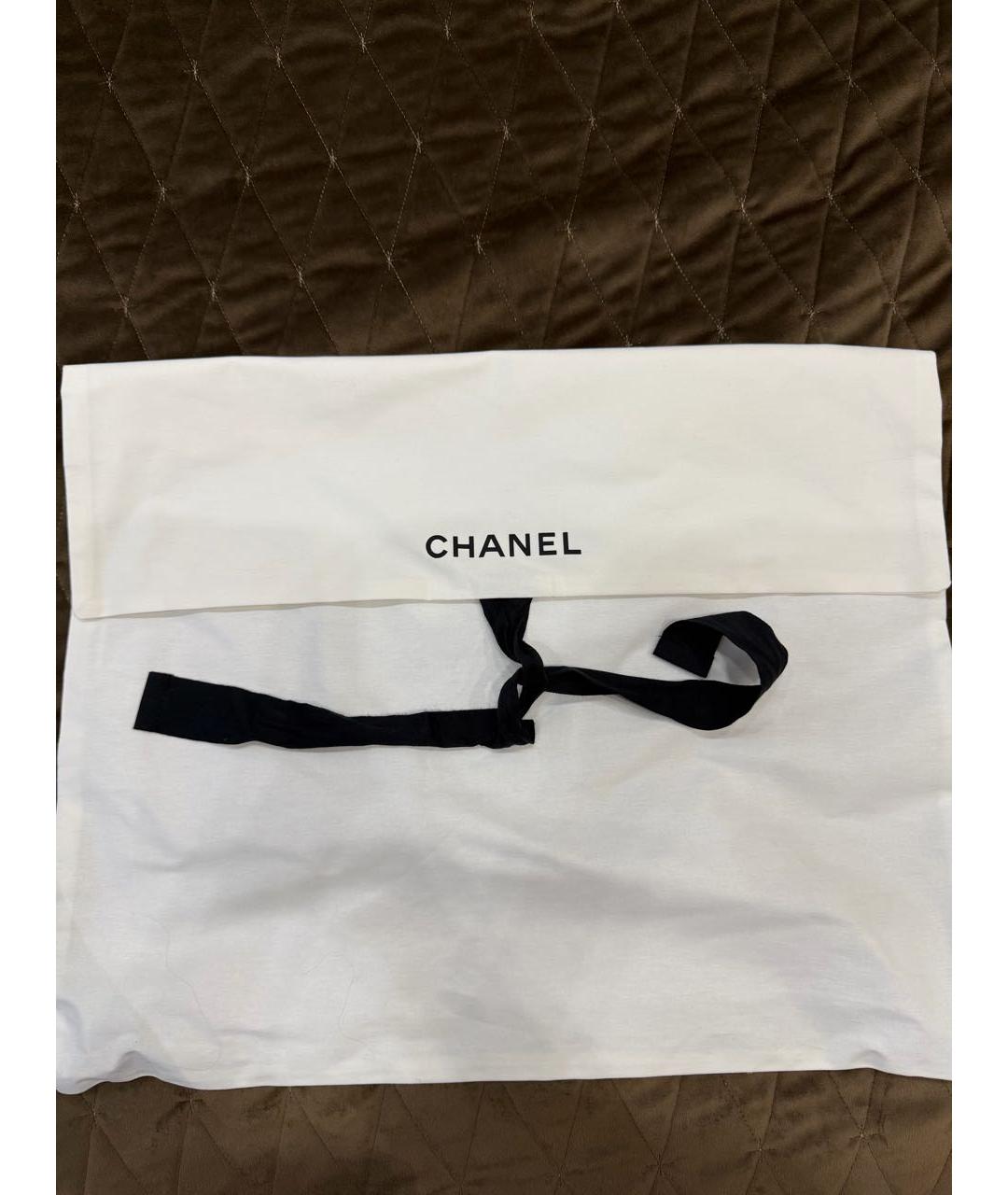 CHANEL Белый шерстяной шарф, фото 3