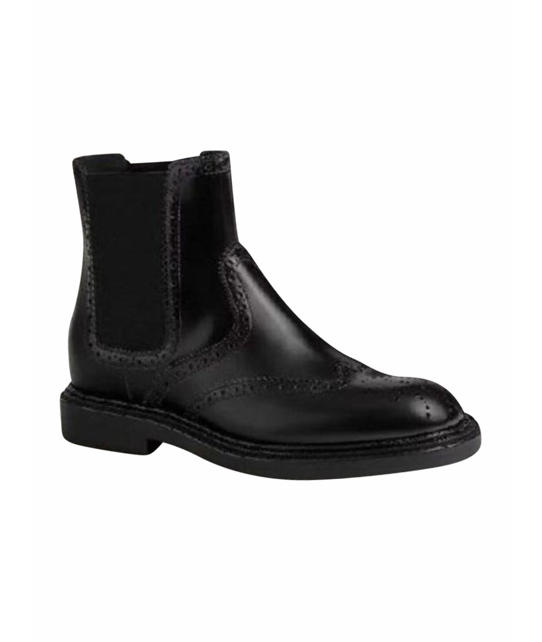 HERMES Черные кожаные высокие ботинки, фото 1