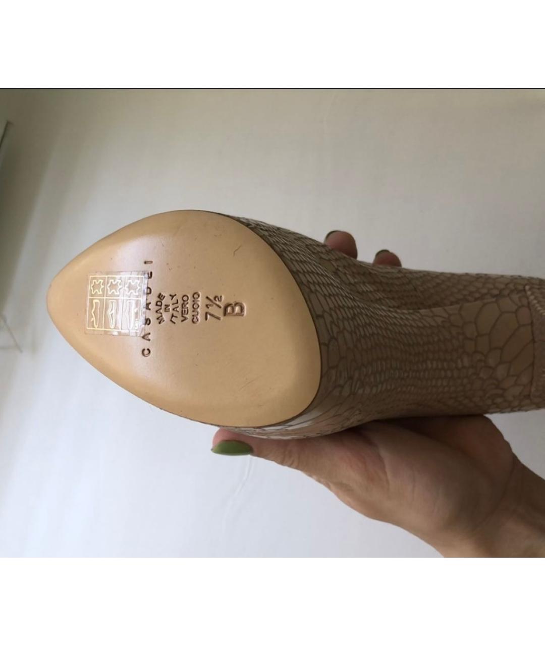 CASADEI Бежевые кожаные туфли, фото 5