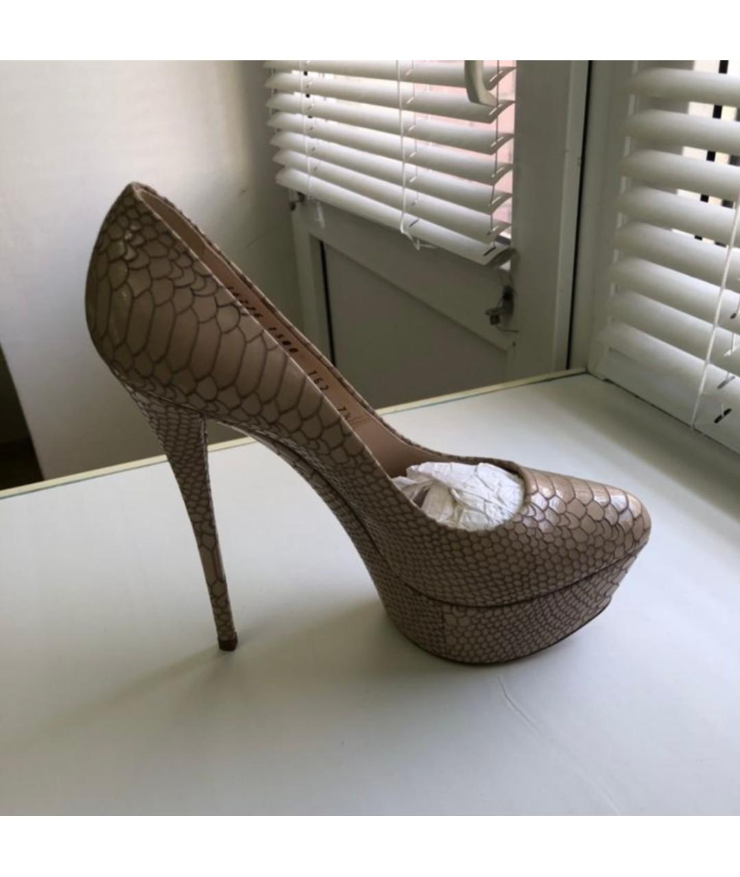 CASADEI Бежевые кожаные туфли, фото 4