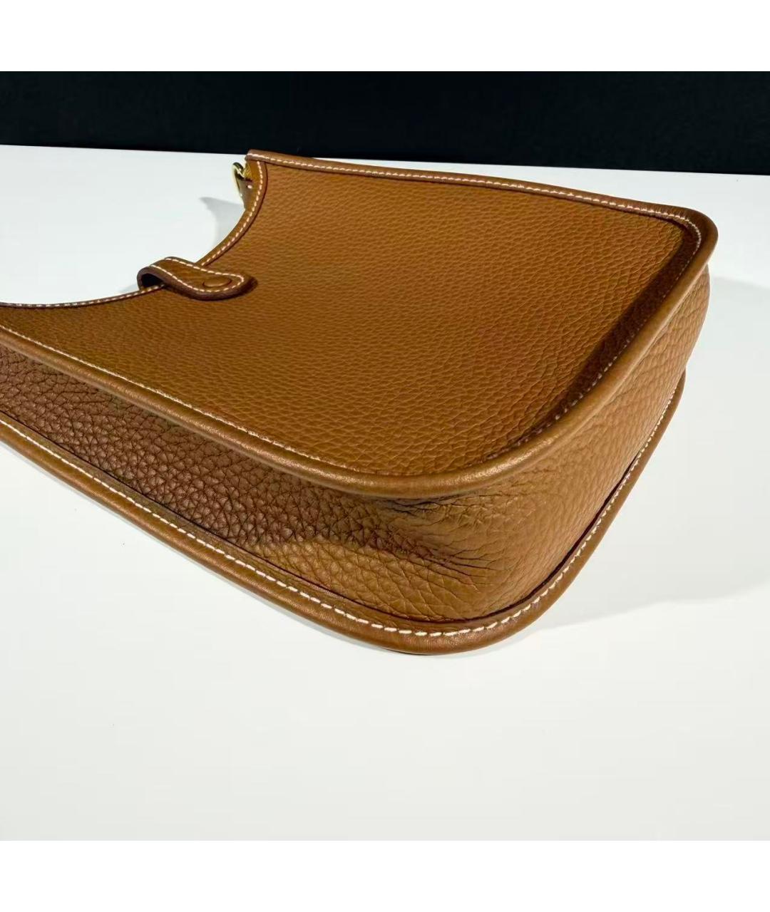 HERMES Коричневая кожаная сумка через плечо, фото 5