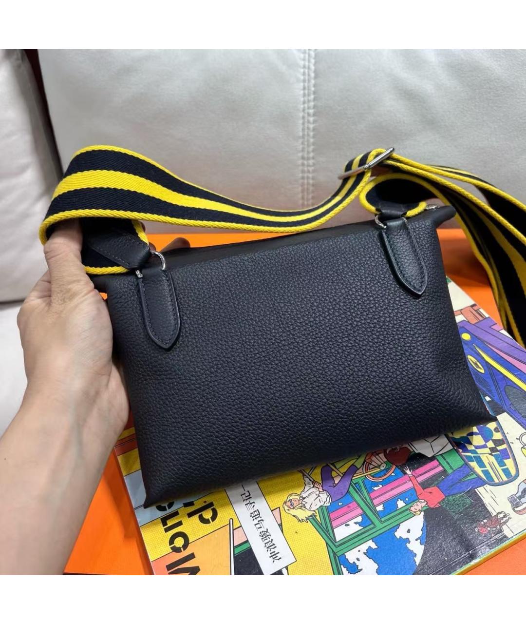 HERMES Голубая кожаная сумка через плечо, фото 3