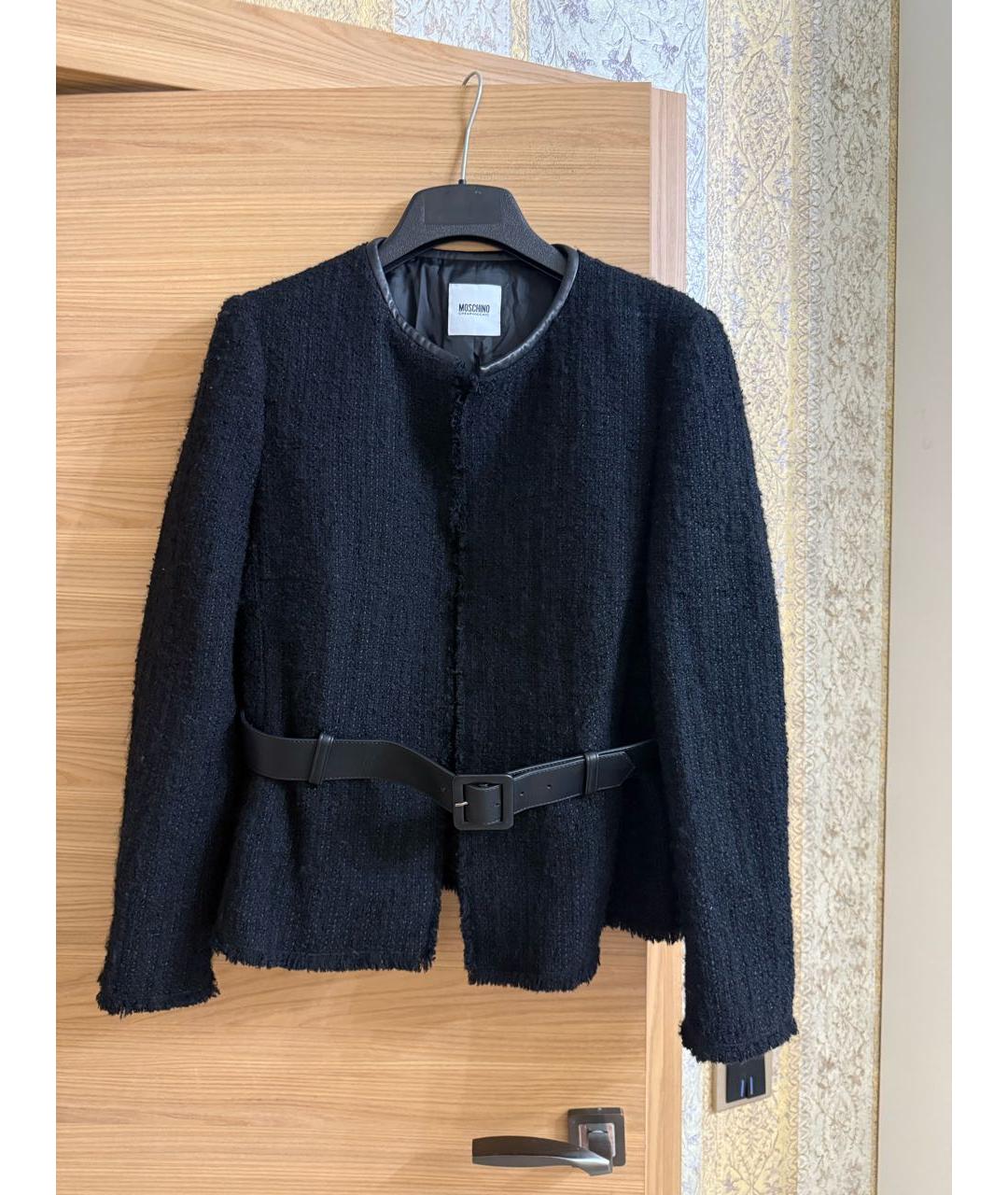 MOSCHINO Черный шерстяной жакет/пиджак, фото 7