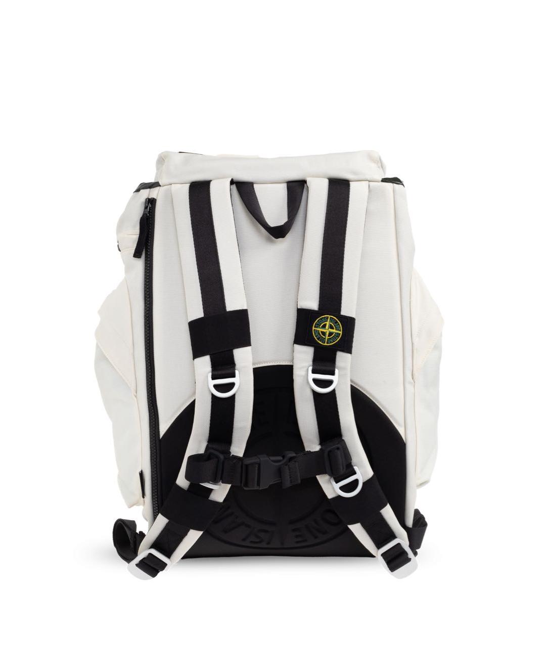 STONE ISLAND Белый тканевый рюкзак, фото 3