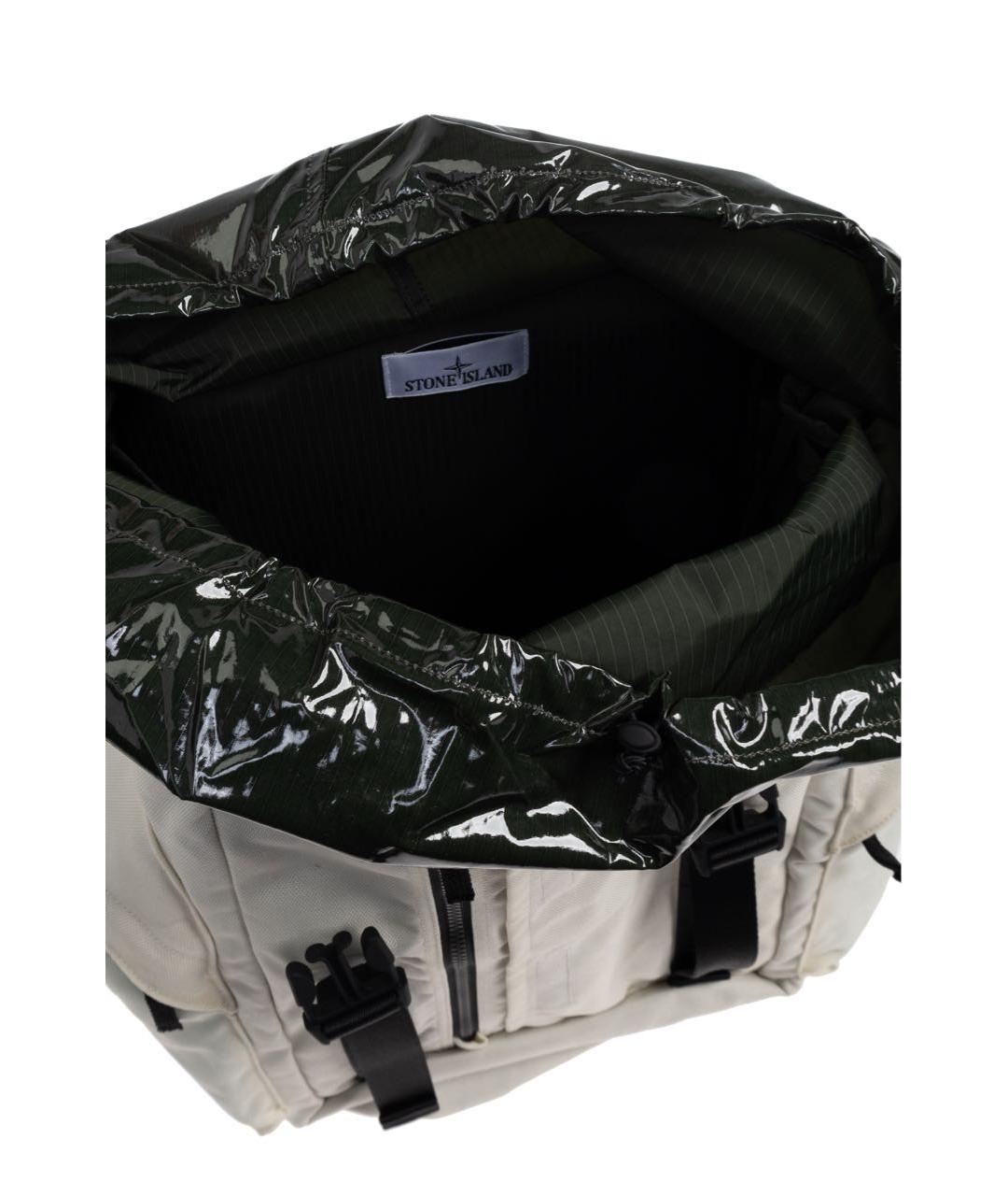 STONE ISLAND Белый тканевый рюкзак, фото 5