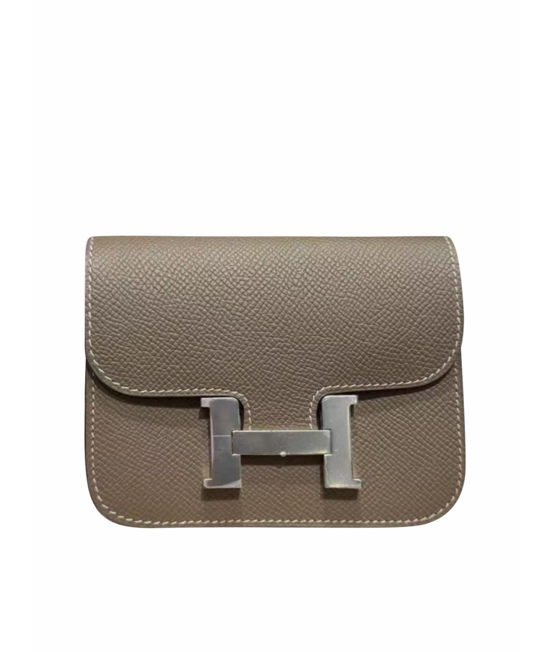 HERMES Серая кожаная сумка через плечо, фото 1