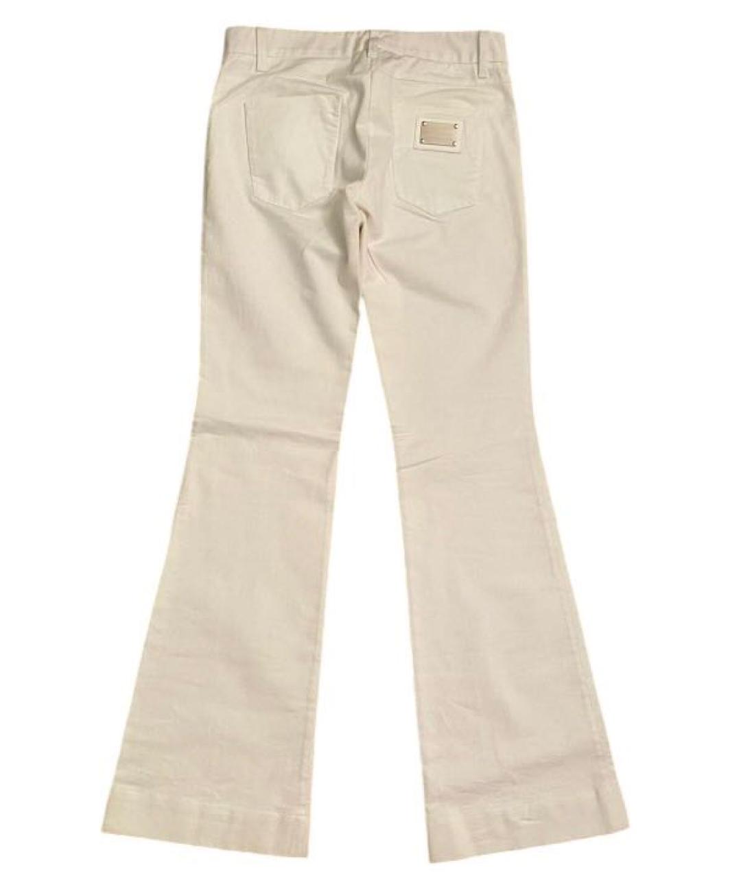 DOLCE&GABBANA Белые хлопковые джинсы клеш, фото 2